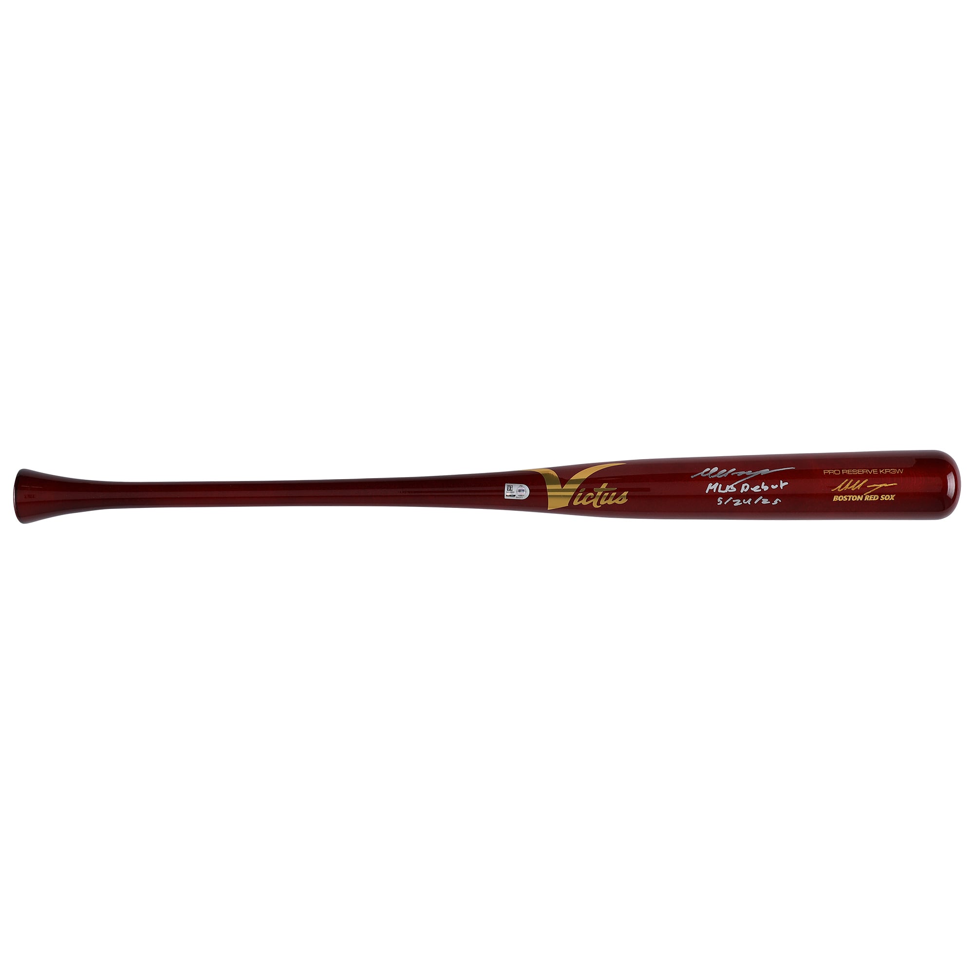 Marcelo Mayer Boston Red Sox Autographed Victus Game Model Bat with "MLB Debut 5/24/25" Inscription
