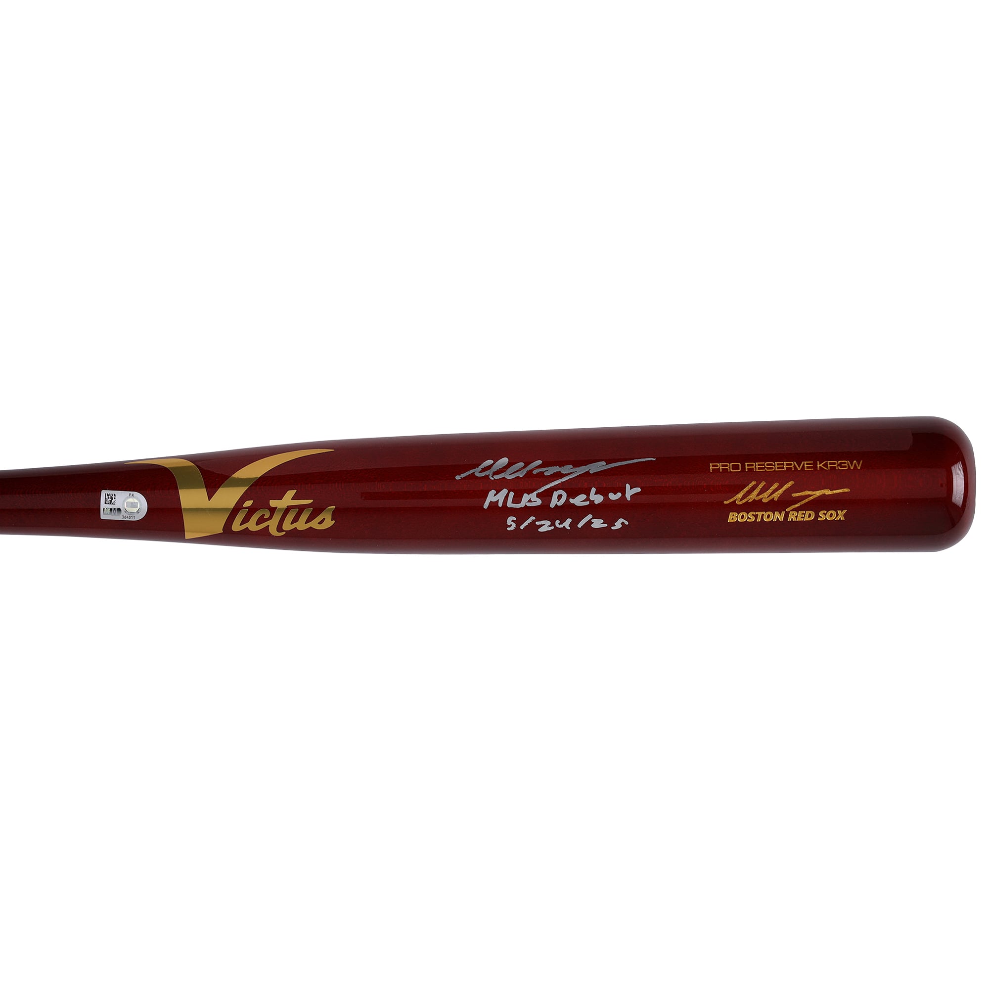 Marcelo Mayer Boston Red Sox Autographed Victus Game Model Bat with "MLB Debut 5/24/25" Inscription