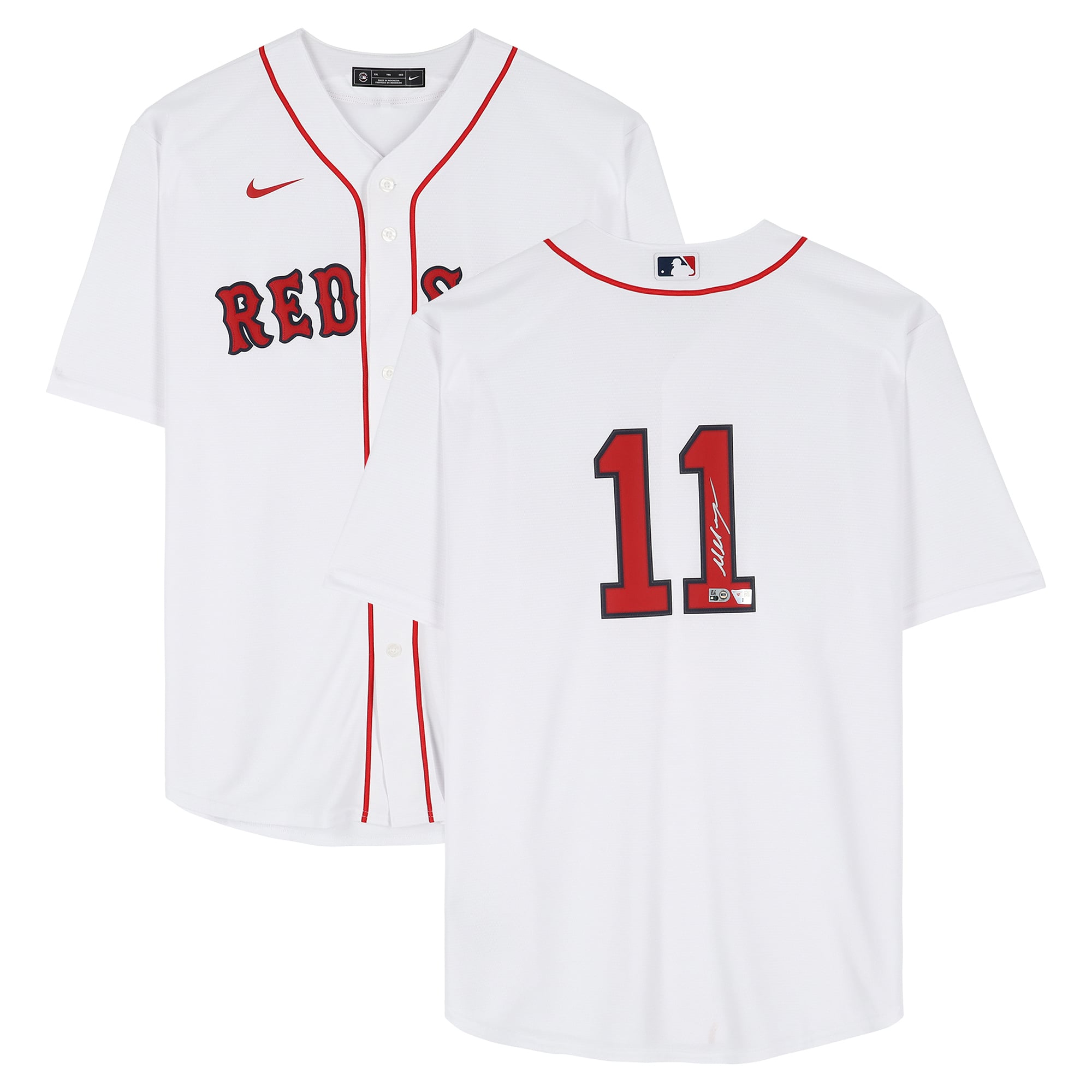 Maillot réplique blanc Nike autographié de Marcelo Mayer, des Red Sox de Boston