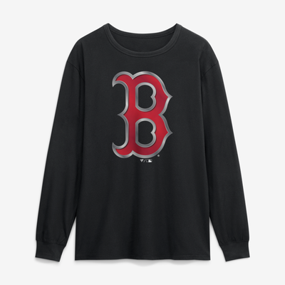 Boston Red Sox  Metallic Mascot Long Sleeve T-Shirt - Black