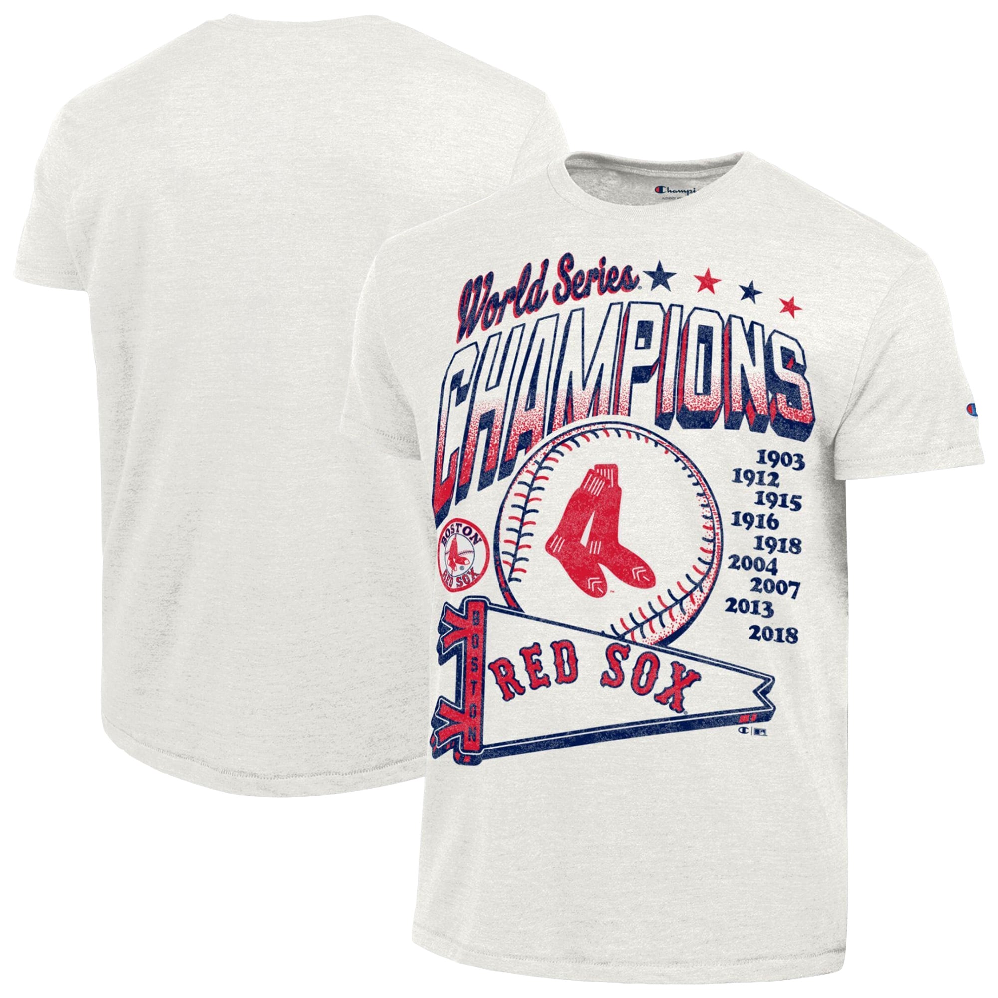 Men's Champion Cream Boston Red Sox Winning Tradition Cooperstown Collection Tri-Blend T-Shirt