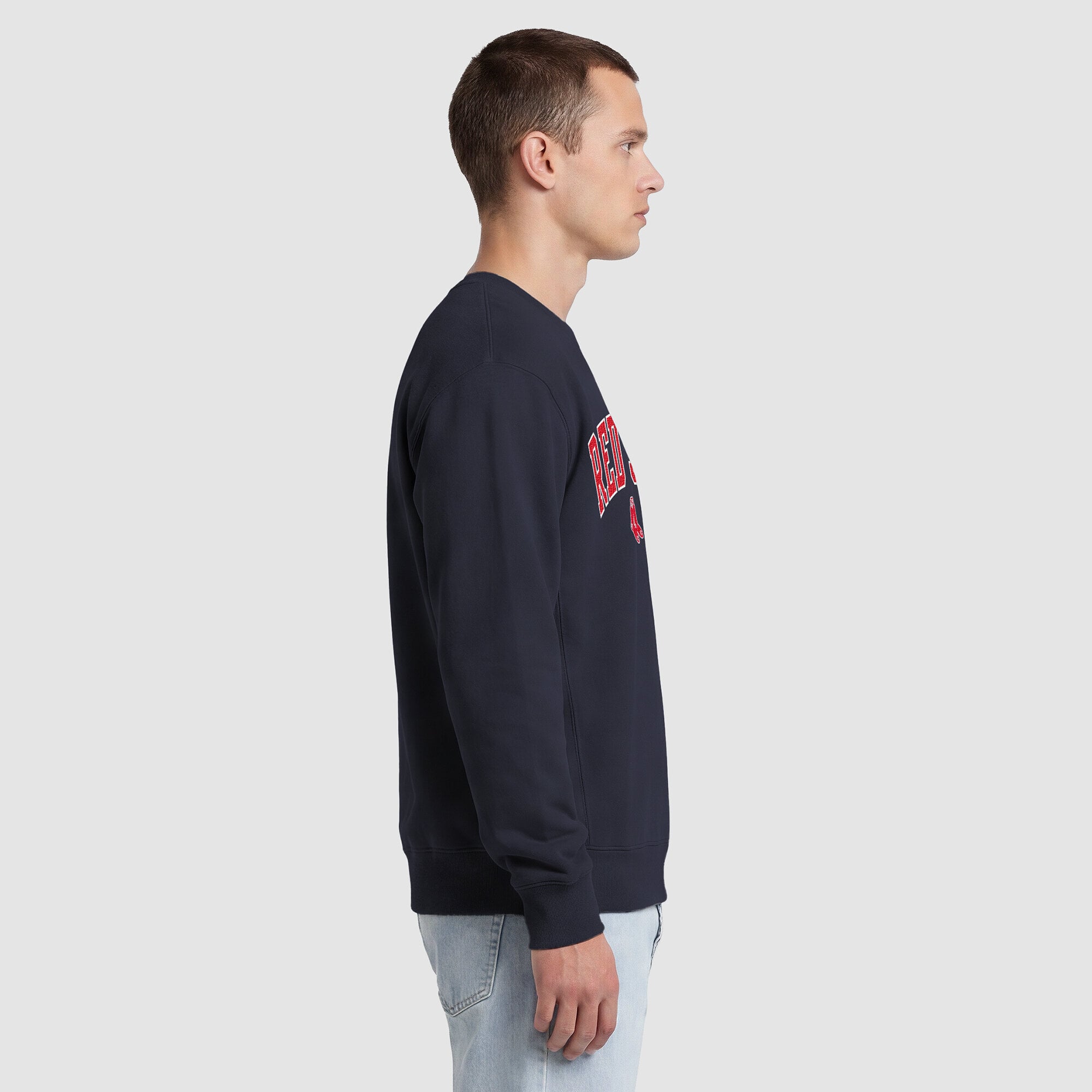 Sweat-shirt polaire à col rond Champion bleu marine Boston Red Sox pour homme