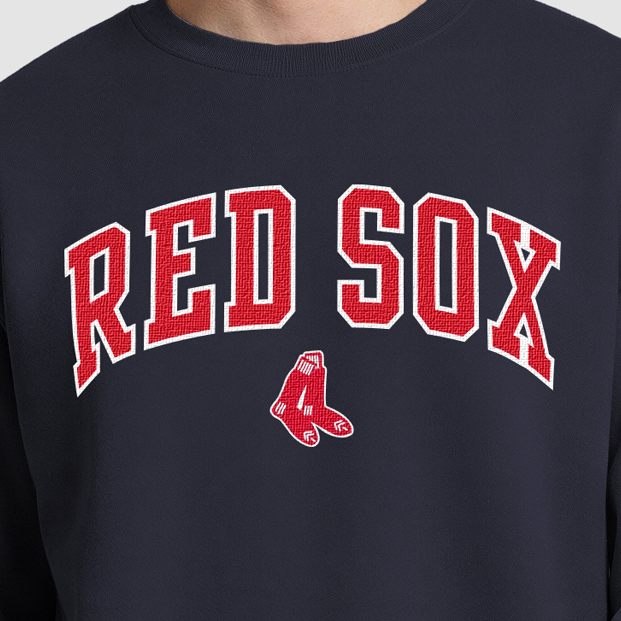 Sweat-shirt polaire à col rond Champion bleu marine Boston Red Sox pour homme