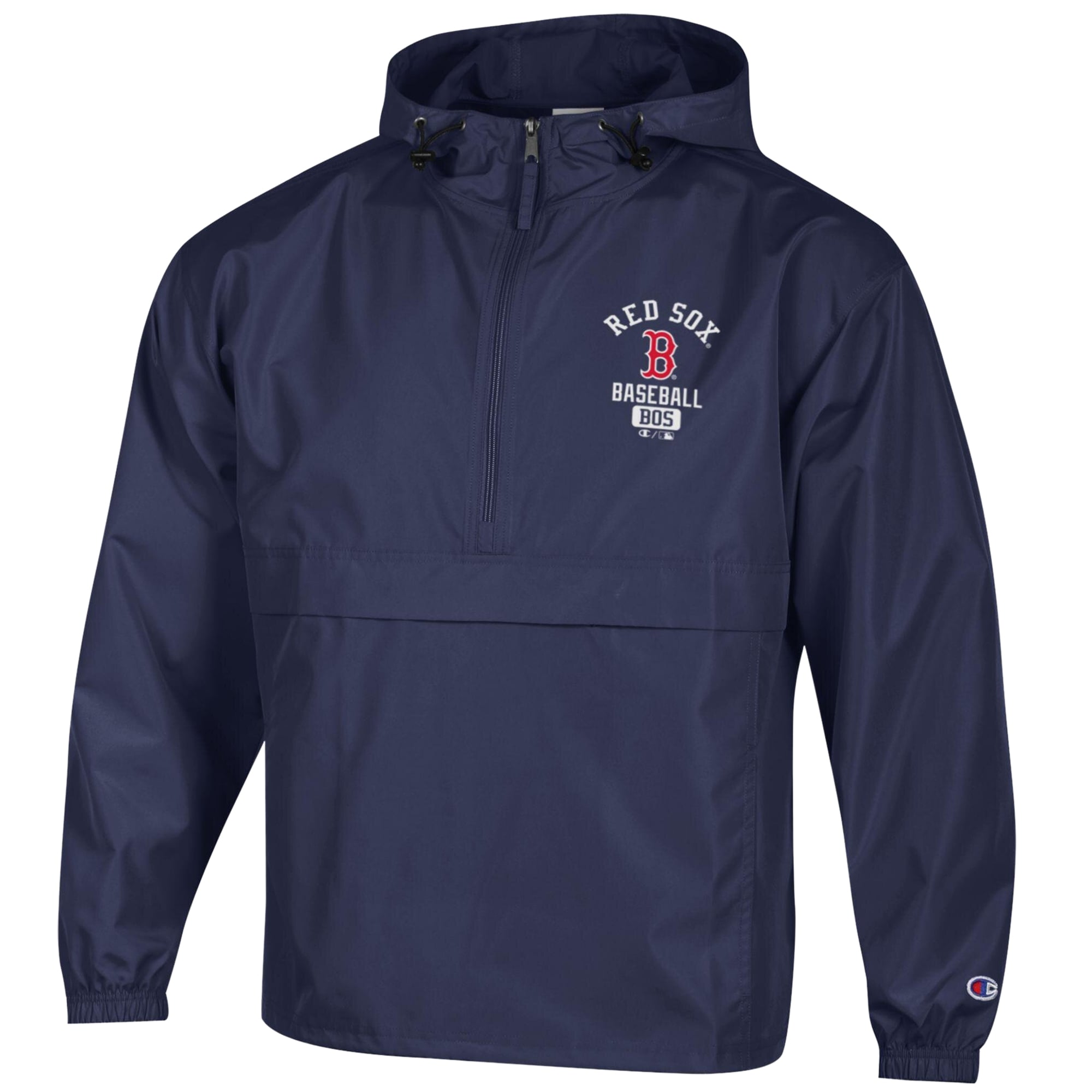 Men's Champion Navy Boston Red Sox Packable Windbreaker Half-Zip Jacket