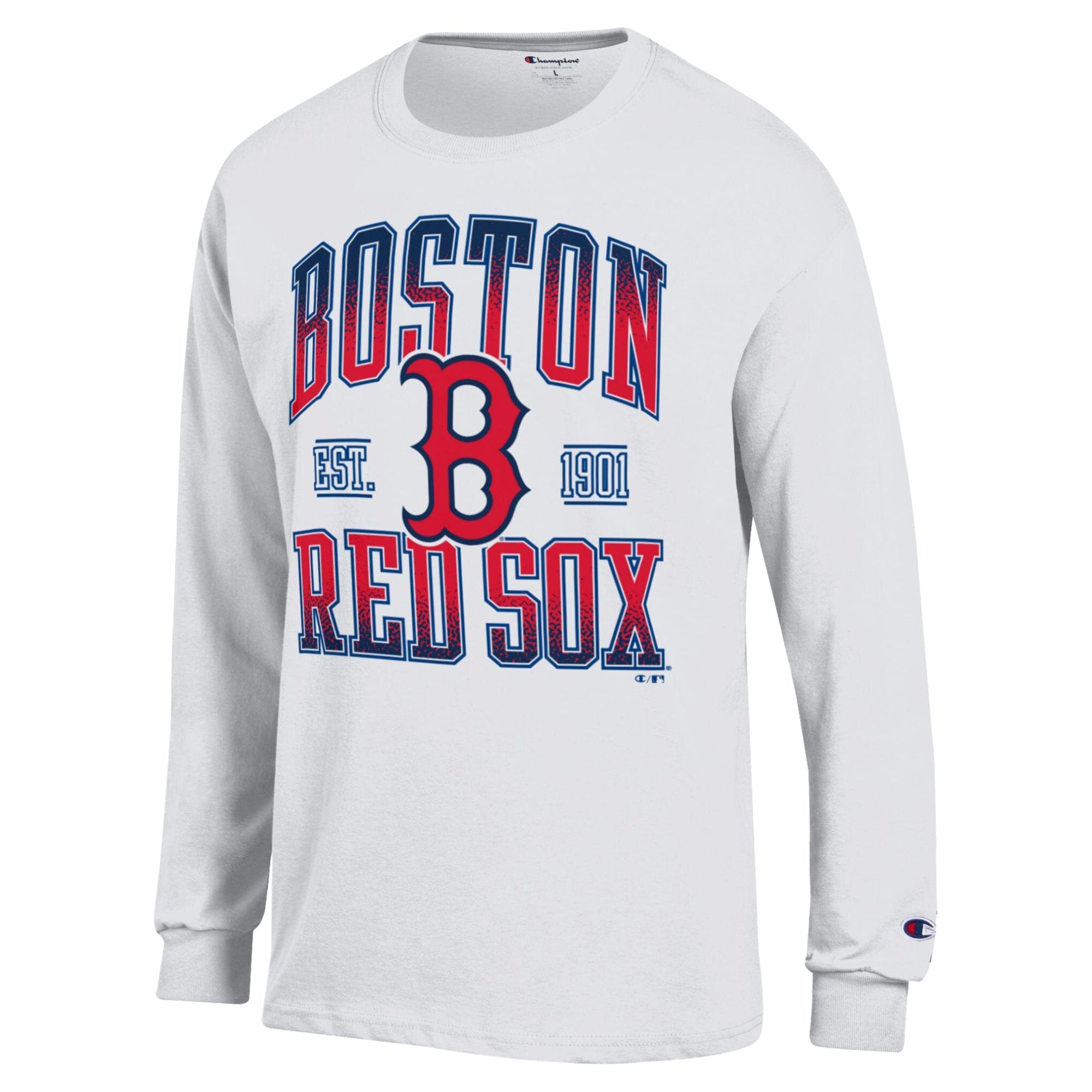 Men's Champion  White Boston Red Sox Jersey Long Sleeve T-Shirt