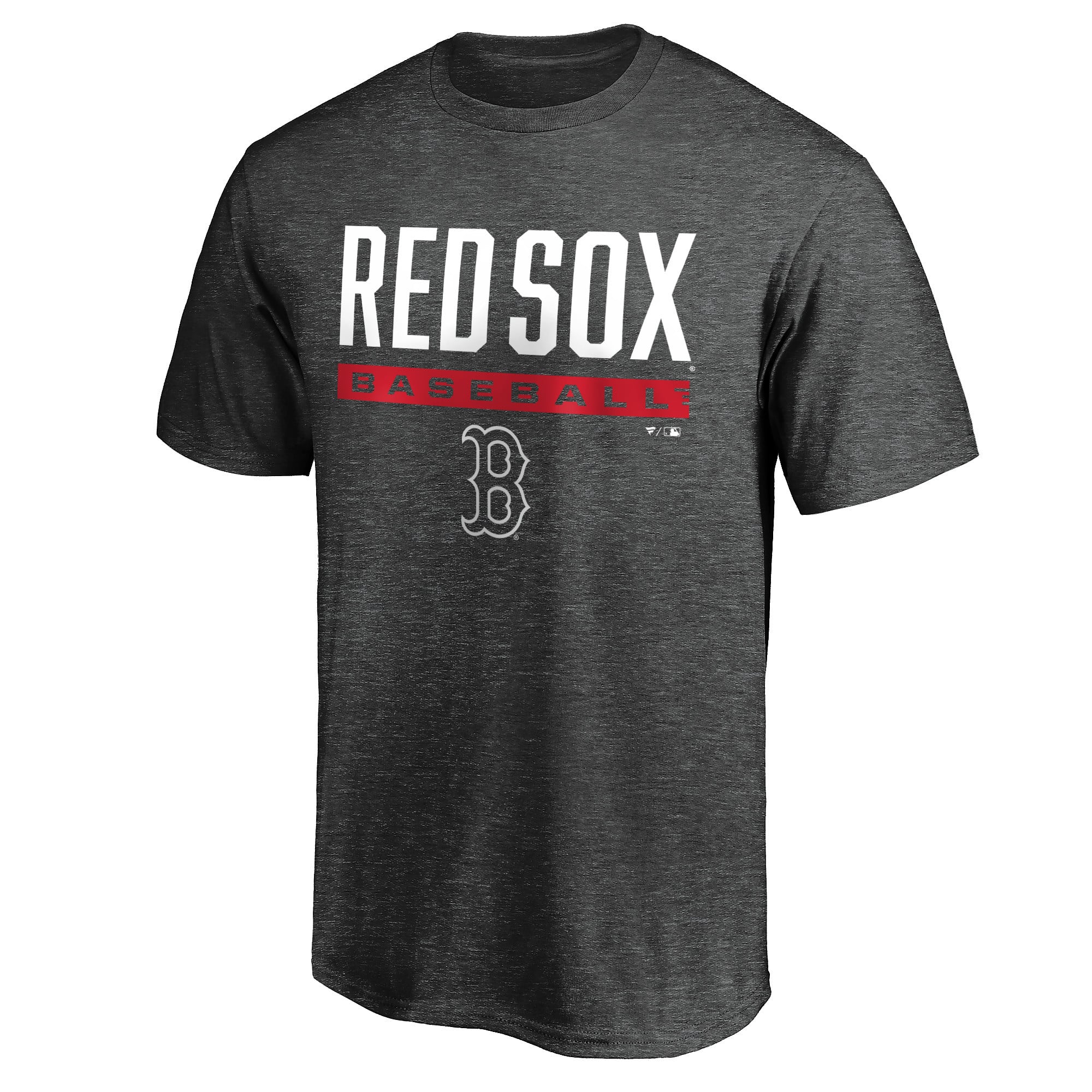 T-shirt Fanatics pour homme, couleur anthracite, Boston Red Sox, rayures gagnantes