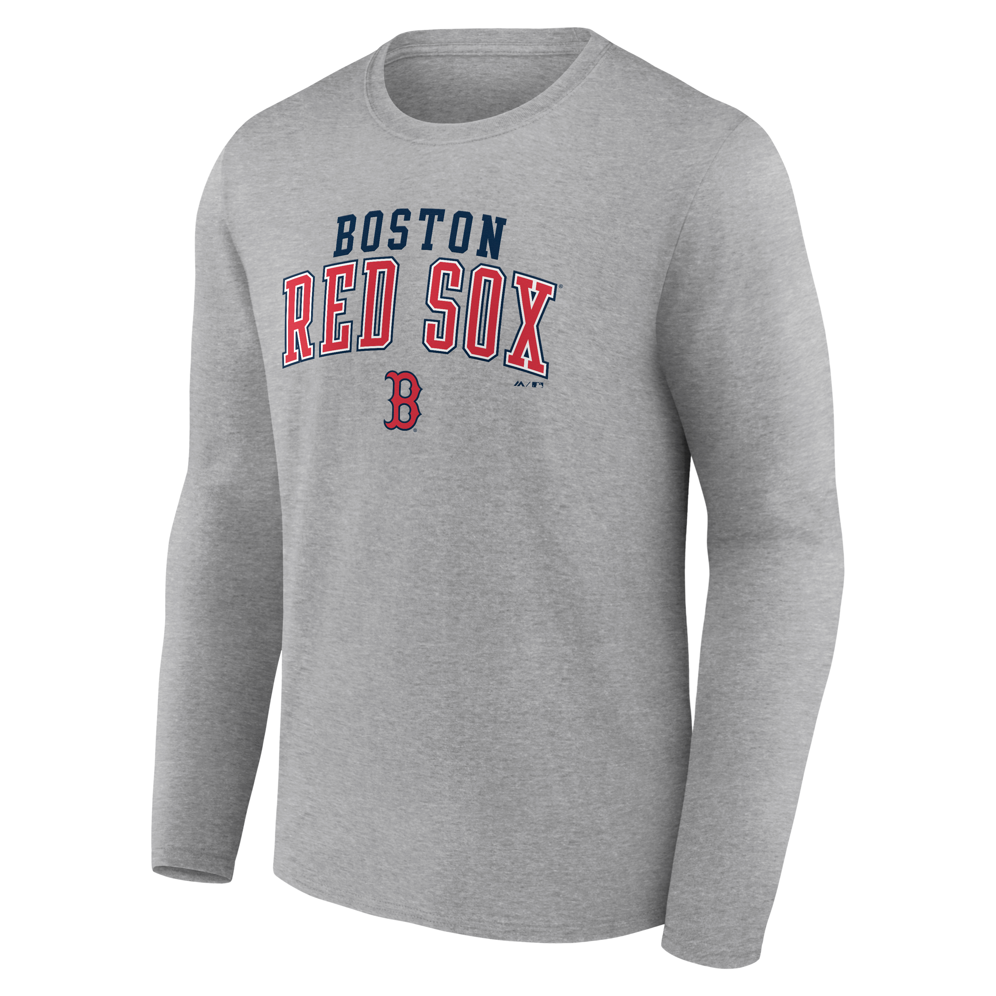 Men's Fanatics Heather Gray Boston Red Sox Iconic Long Sleeve T-Shirt