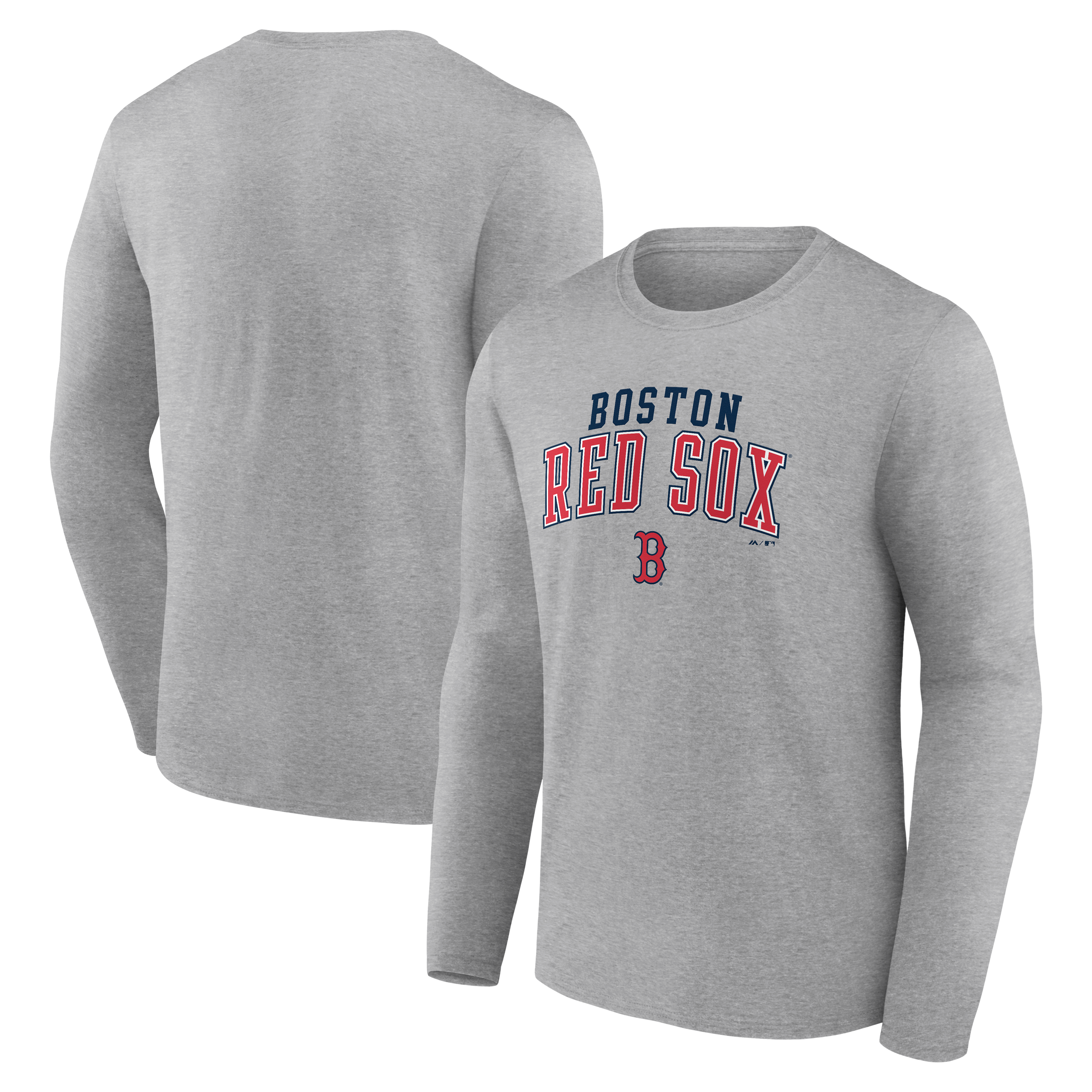 Men's Fanatics Heather Gray Boston Red Sox Iconic Long Sleeve T-Shirt