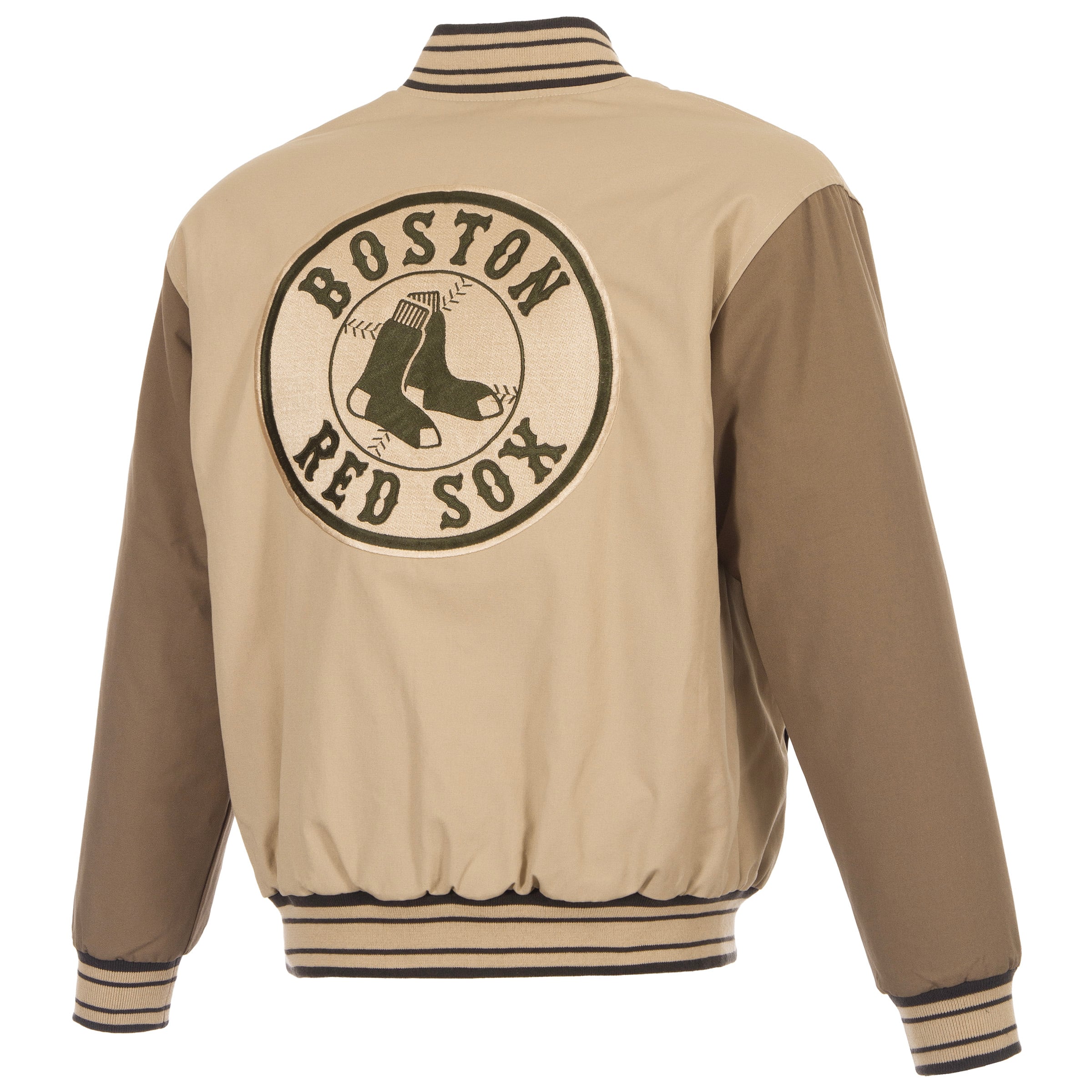 Veste réversible en toile beige/marron Boston Red Sox pour homme de JH Design