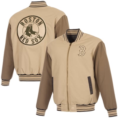 Boston Red Sox JH Design Reversible Canvas Full-Zip Jacket - Tan/Brown