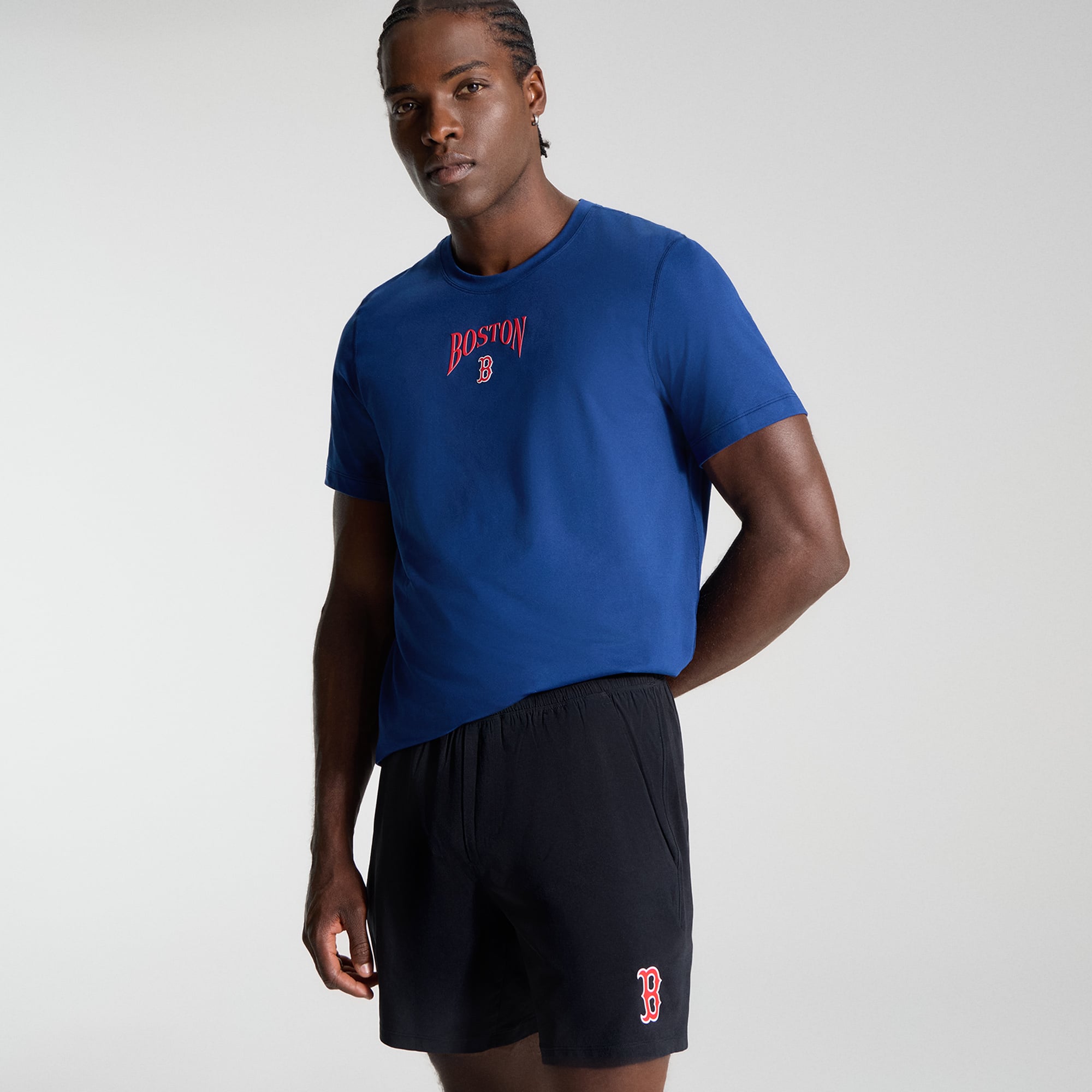 Short sans doublure Pace Breaker Boston Red Sox noir pour homme de 7 pouces (18 cm) la marque lululemon