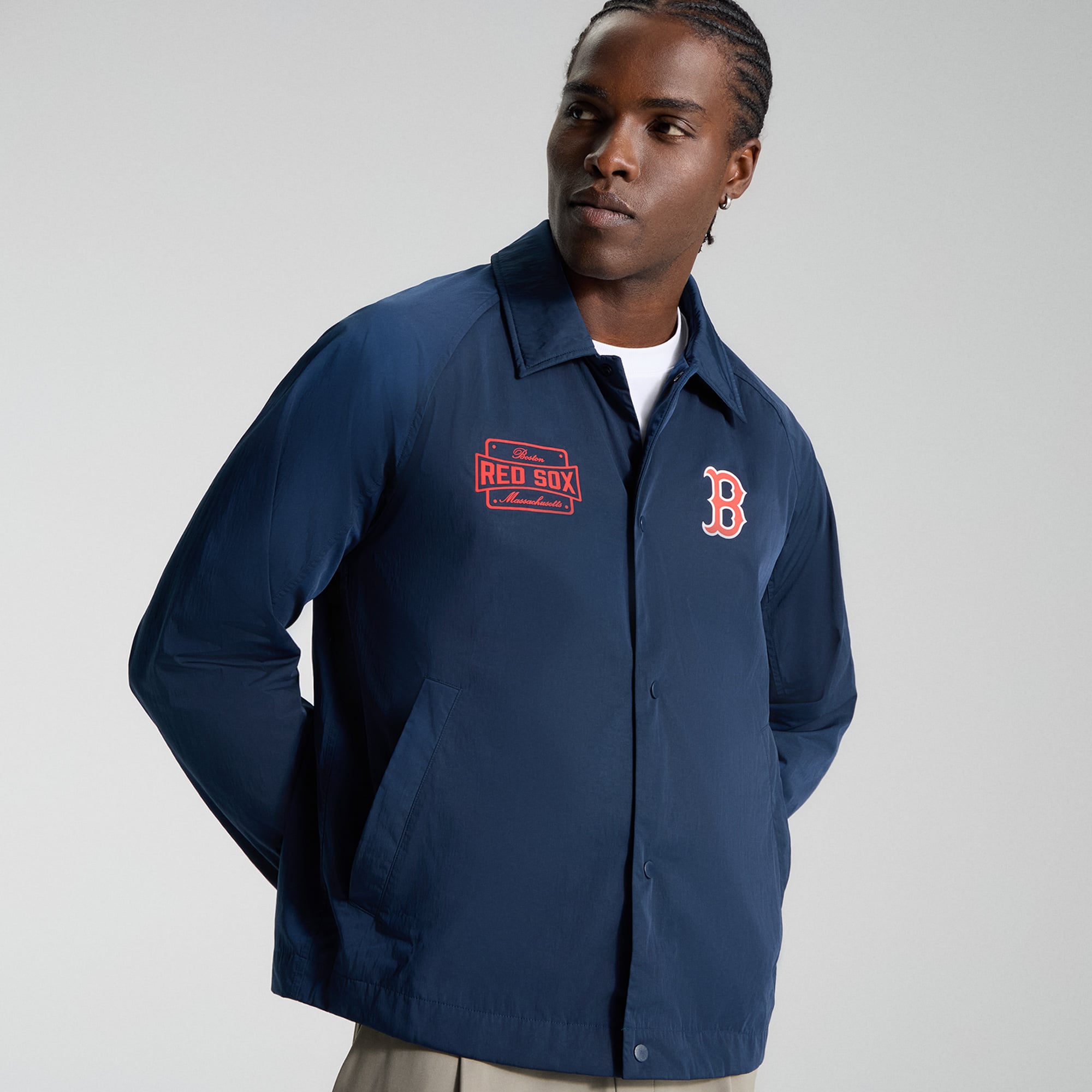 Veste d'entraîneur raglan lululemon True Navy Boston Red Sox pour homme