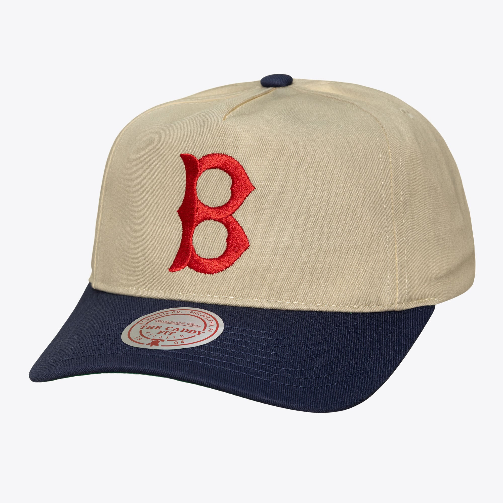 Men's Mitchell & Ness Cream Boston Red Sox Retro Roots Cooperstown Snapback Hat