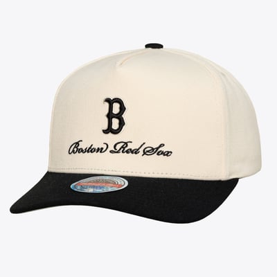  Boston Red Sox Mitchell & Ness Flawless Stretch Snapback Hat - Cream/Black