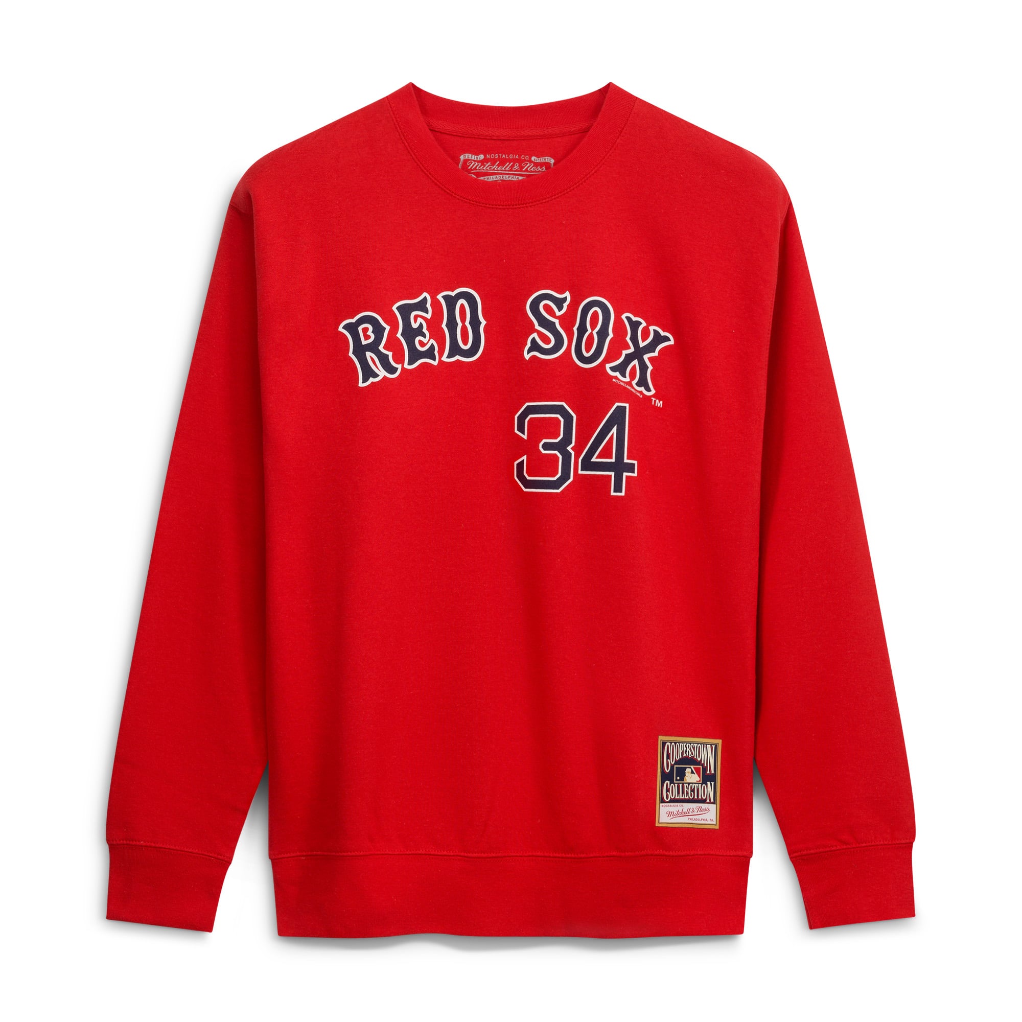 Men's Mitchell & Ness David Ortiz Red Boston Sox Classic Player Number Sweatshirt