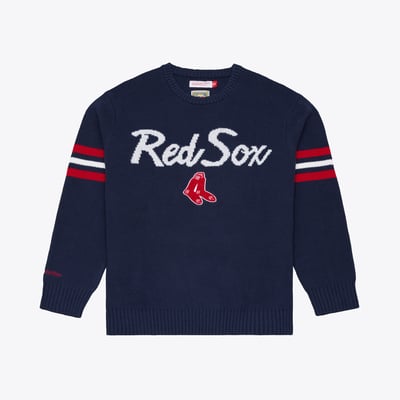Boston Red Sox Mitchell & Ness Head Coach Sweater - Navy
