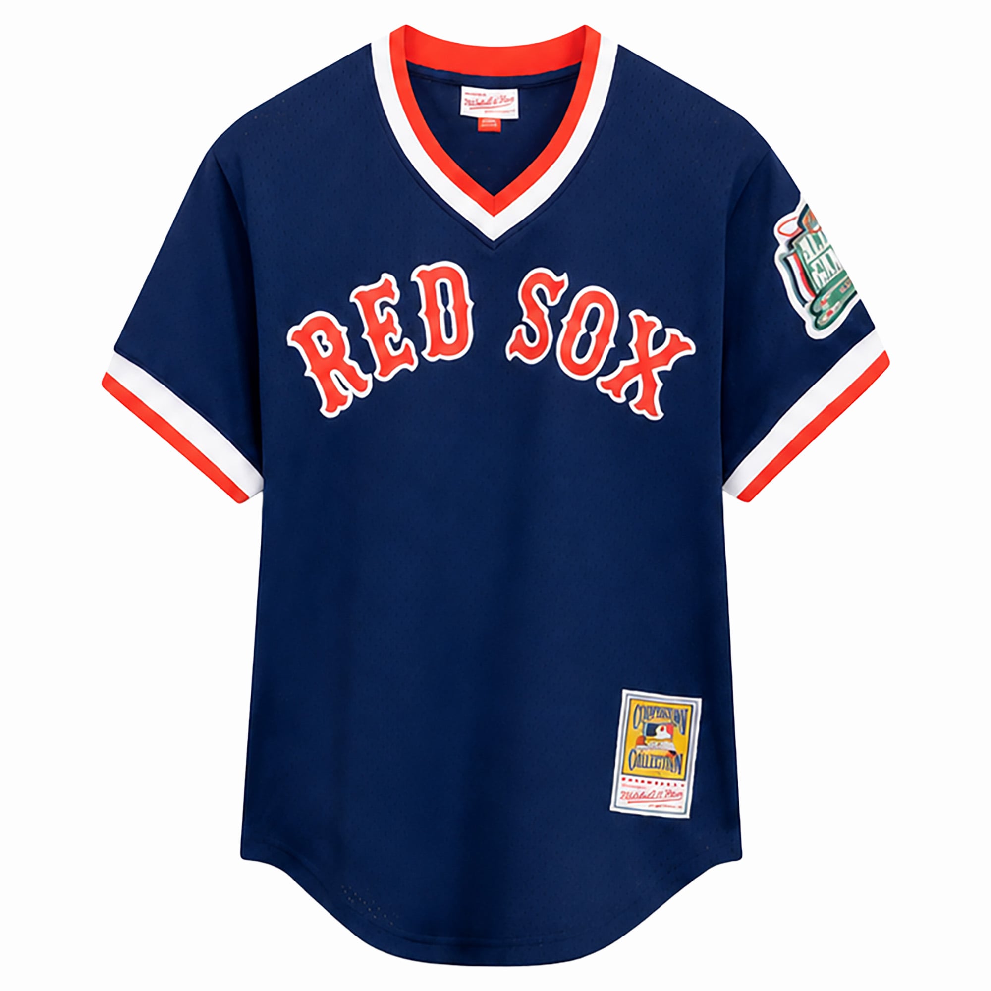 Men's Mitchell & Ness Nomar Garciaparra Navy Boston Red Sox Big Tall Cooperstown Mesh Batting Practice Jersey