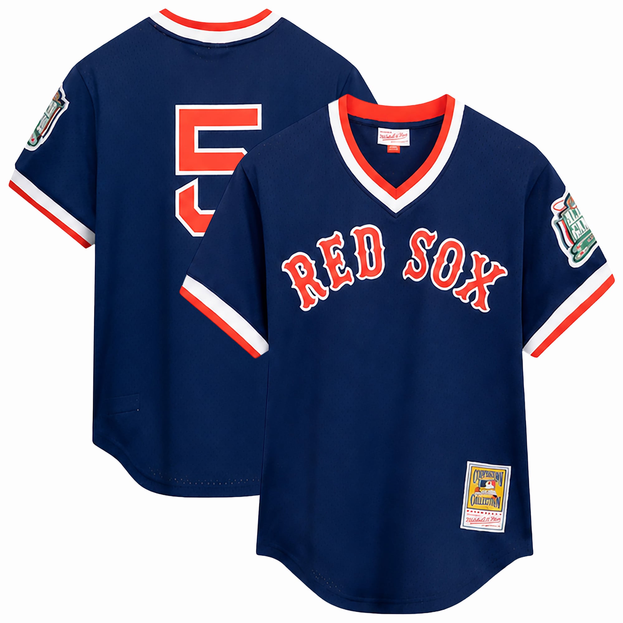 Men's Mitchell & Ness Nomar Garciaparra Navy Boston Red Sox Big Tall Cooperstown Mesh Batting Practice Jersey