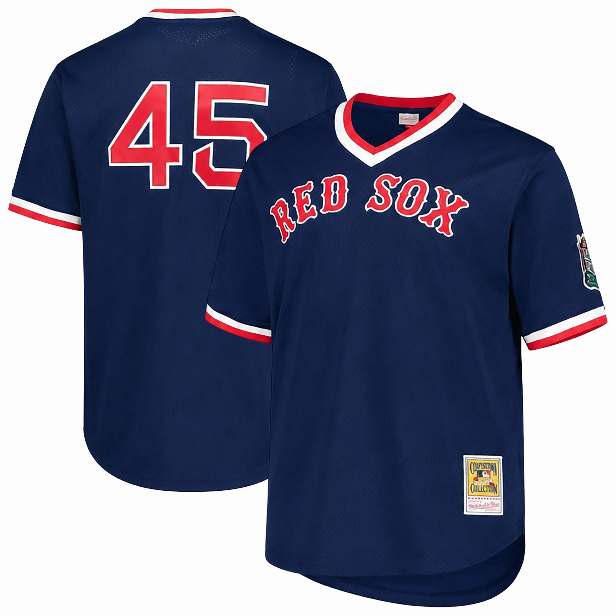 Men's Mitchell & Ness Pedro Martinez Navy Boston Red Sox Big Tall Cooperstown Mesh Batting Practice Jersey