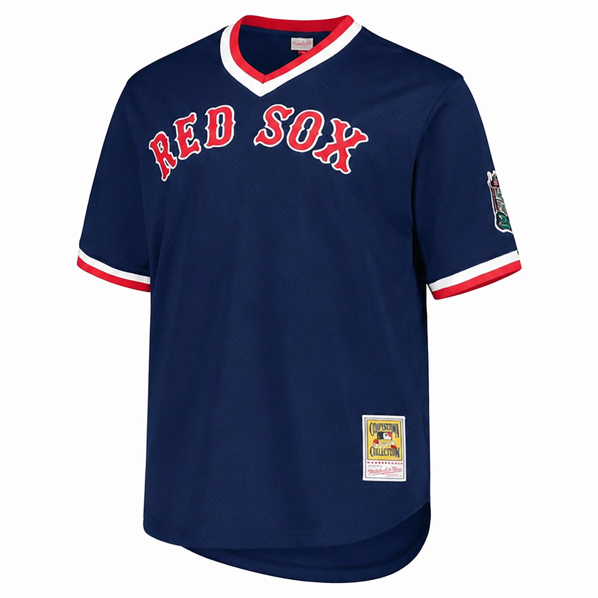 Men's Mitchell & Ness Pedro Martinez Navy Boston Red Sox Big Tall Cooperstown Mesh Batting Practice Jersey