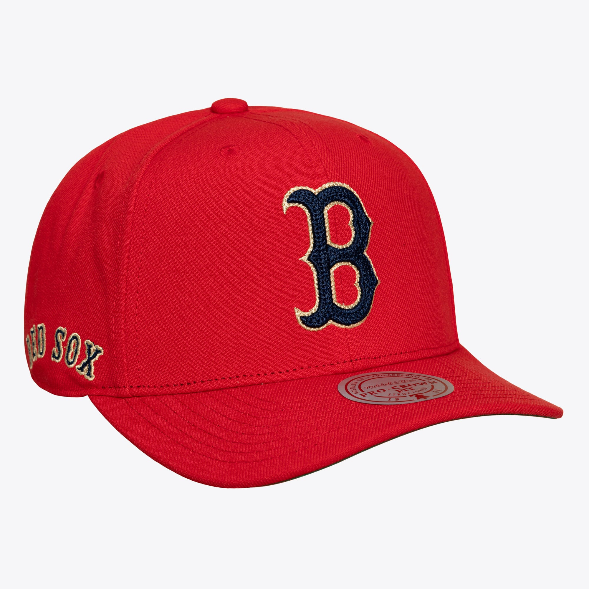 Men's Mitchell & Ness Red Boston Red Sox Fenway Park 100th Anniversary Patch Secondary Pro Snapback Hat