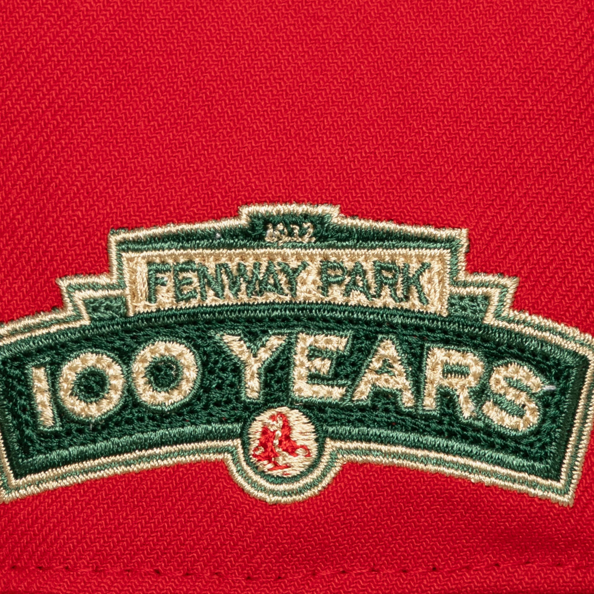 Men's Mitchell & Ness Red Boston Red Sox Fenway Park 100th Anniversary Patch Secondary Pro Snapback Hat