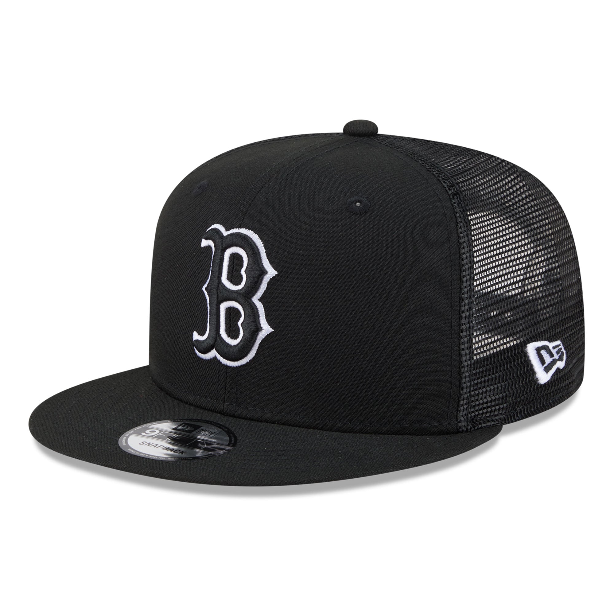 Casquette trucker ajustable New Era 9FIFTY Boston Red Sox noire pour homme