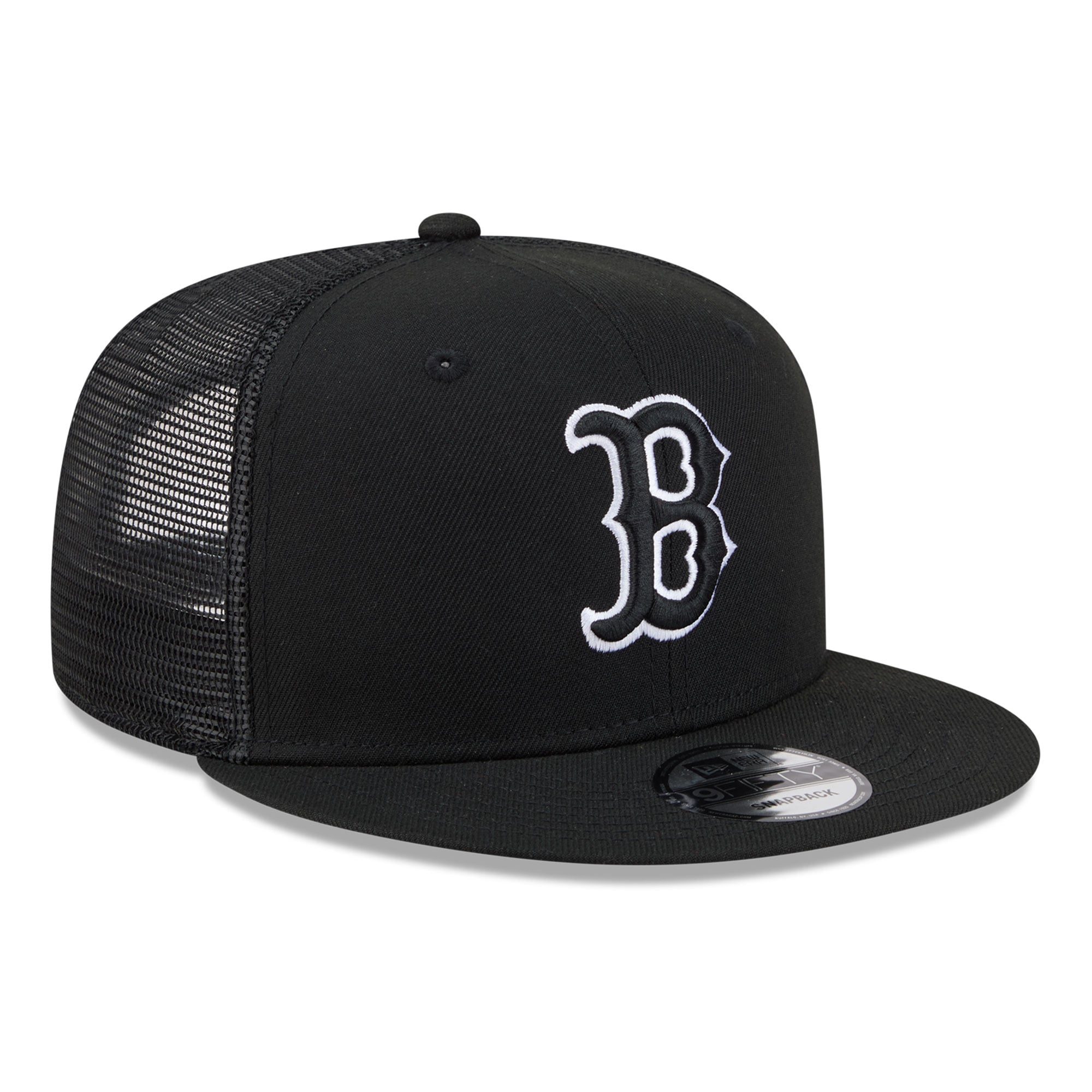 Casquette trucker ajustable New Era 9FIFTY Boston Red Sox noire pour homme