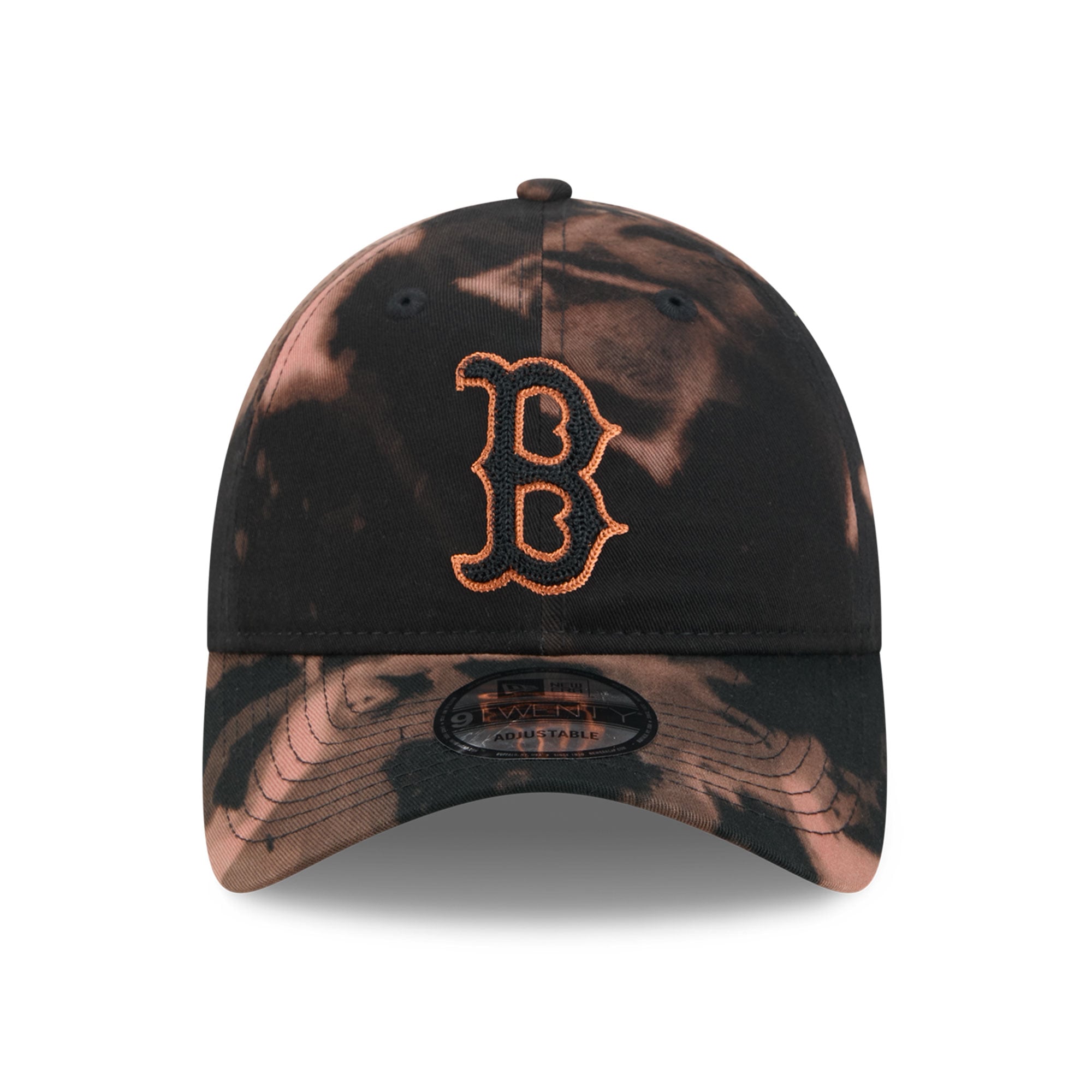 Men's New Era Black Boston Red Sox Bleach Wash 9TWENTY Adjustable Hat