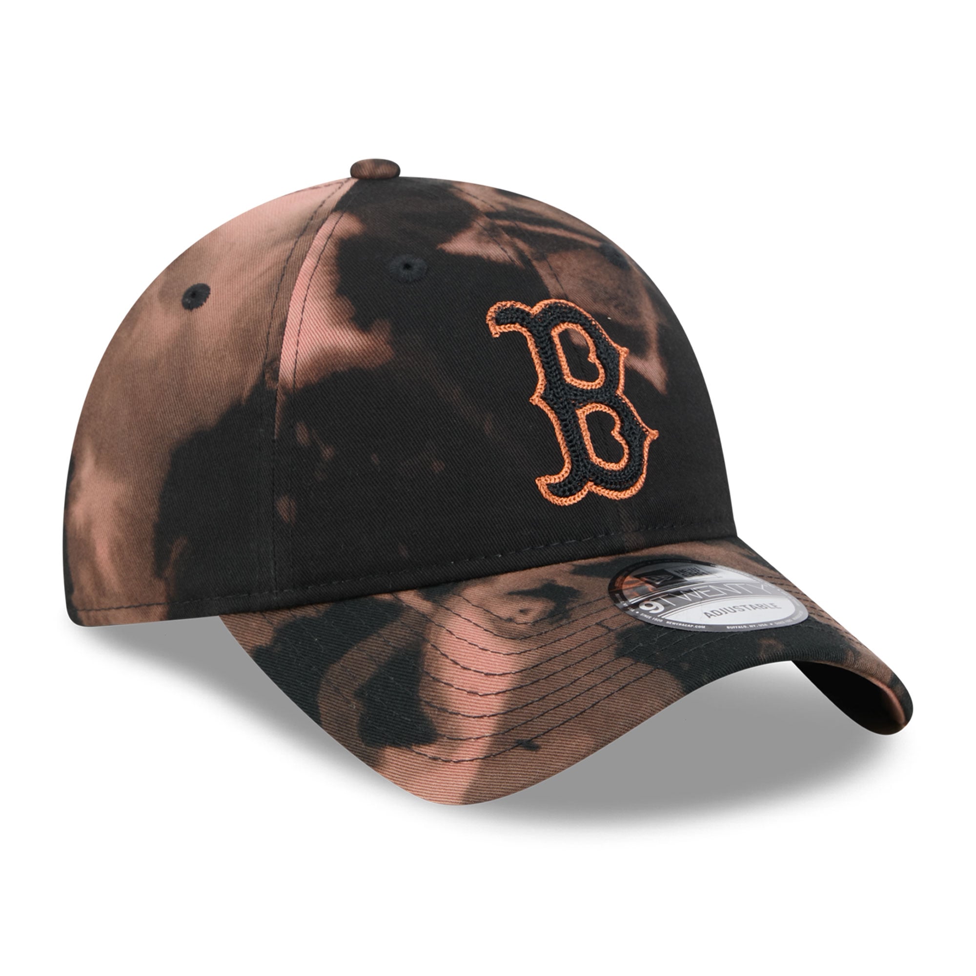 Men's New Era Black Boston Red Sox Bleach Wash 9TWENTY Adjustable Hat