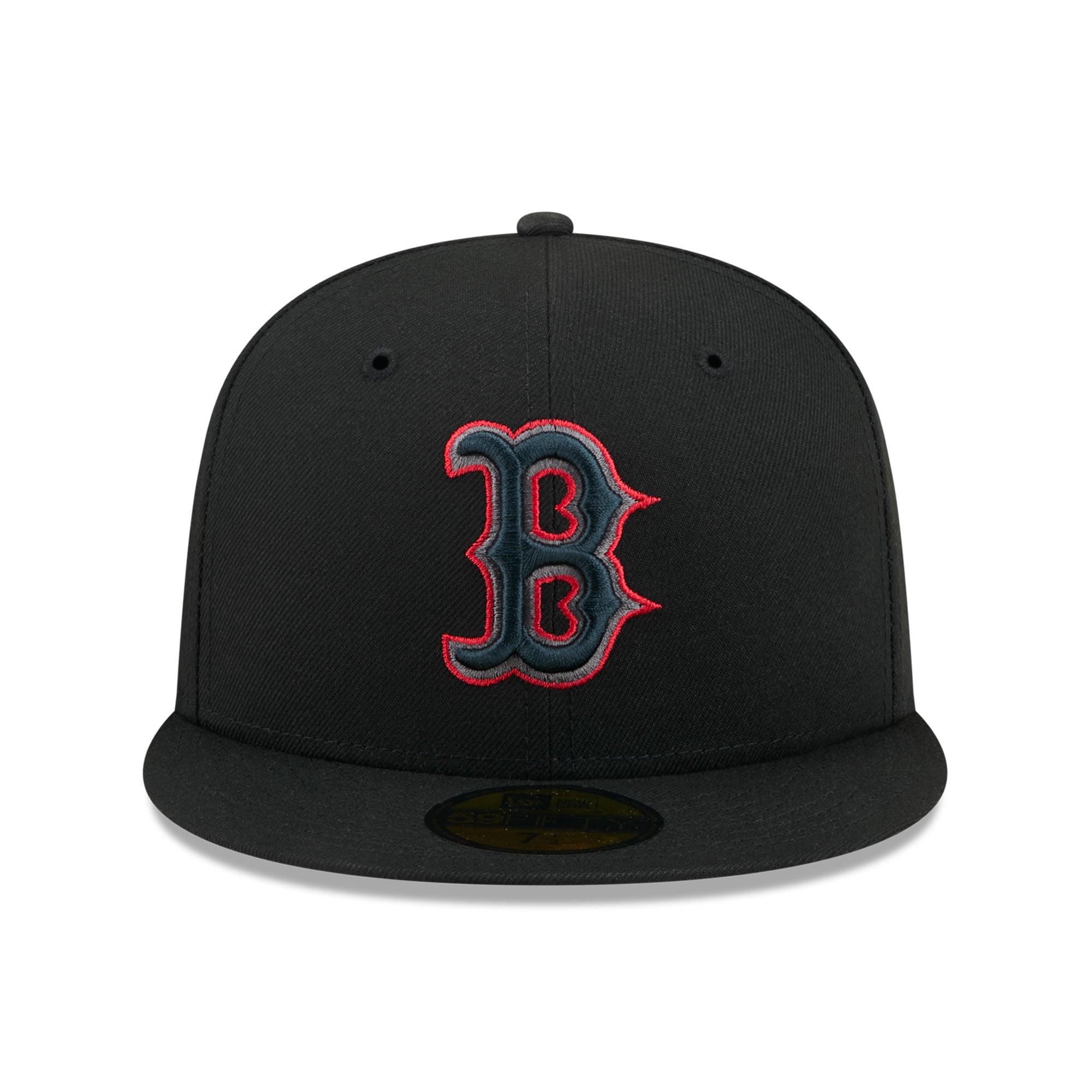 Casquette ajustée New Era 59FIFTY pour homme, noire, Boston Red Sox, coloris pop.