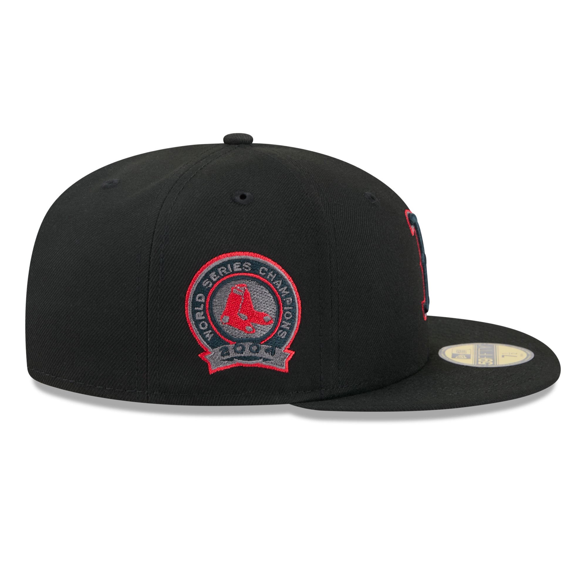 Casquette ajustée New Era 59FIFTY pour homme, noire, Boston Red Sox, coloris pop.