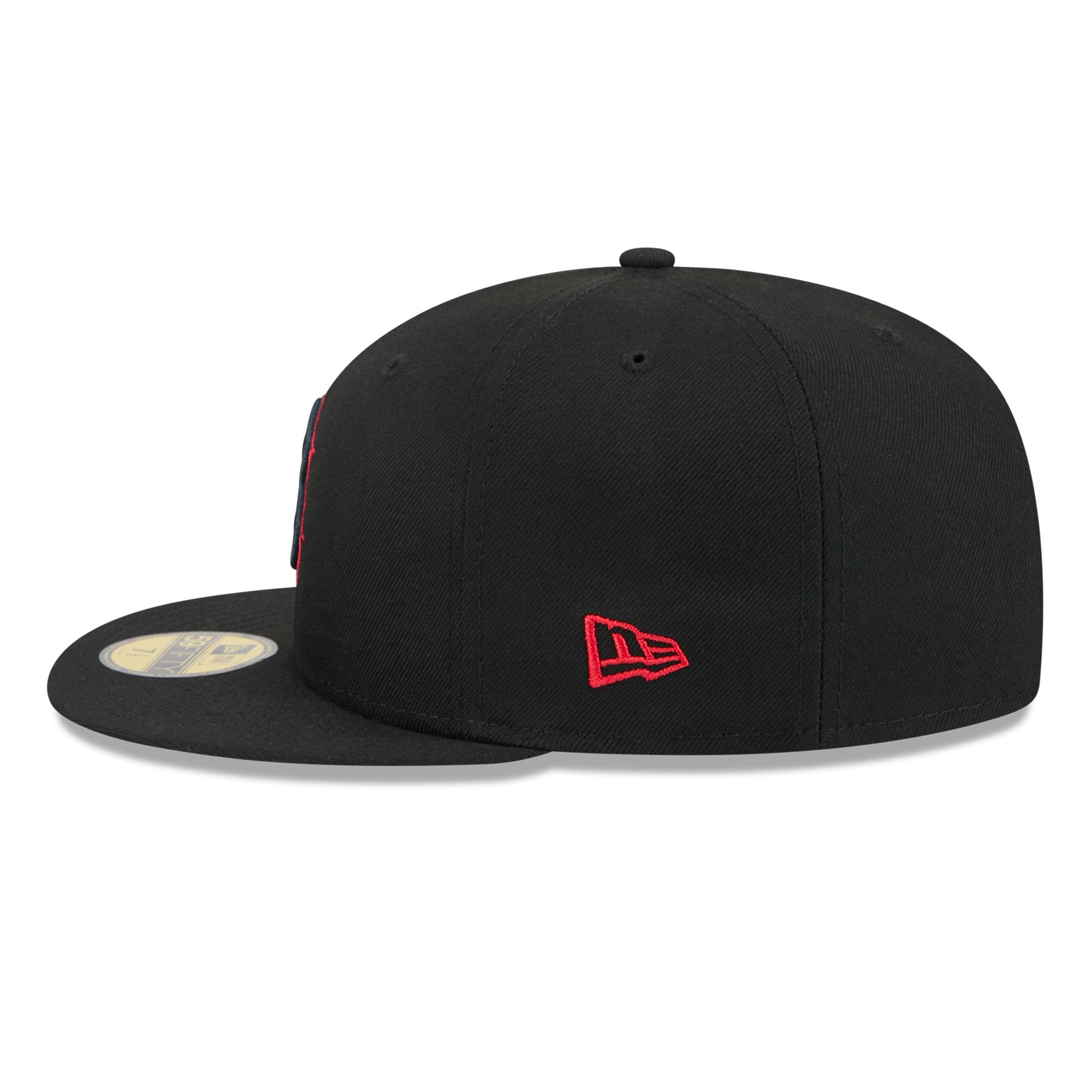 Casquette ajustée New Era 59FIFTY pour homme, noire, Boston Red Sox, coloris pop.