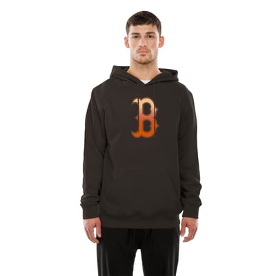  Boston Red Sox New Era Gradient Monogram Pullover Hoodie - Brown