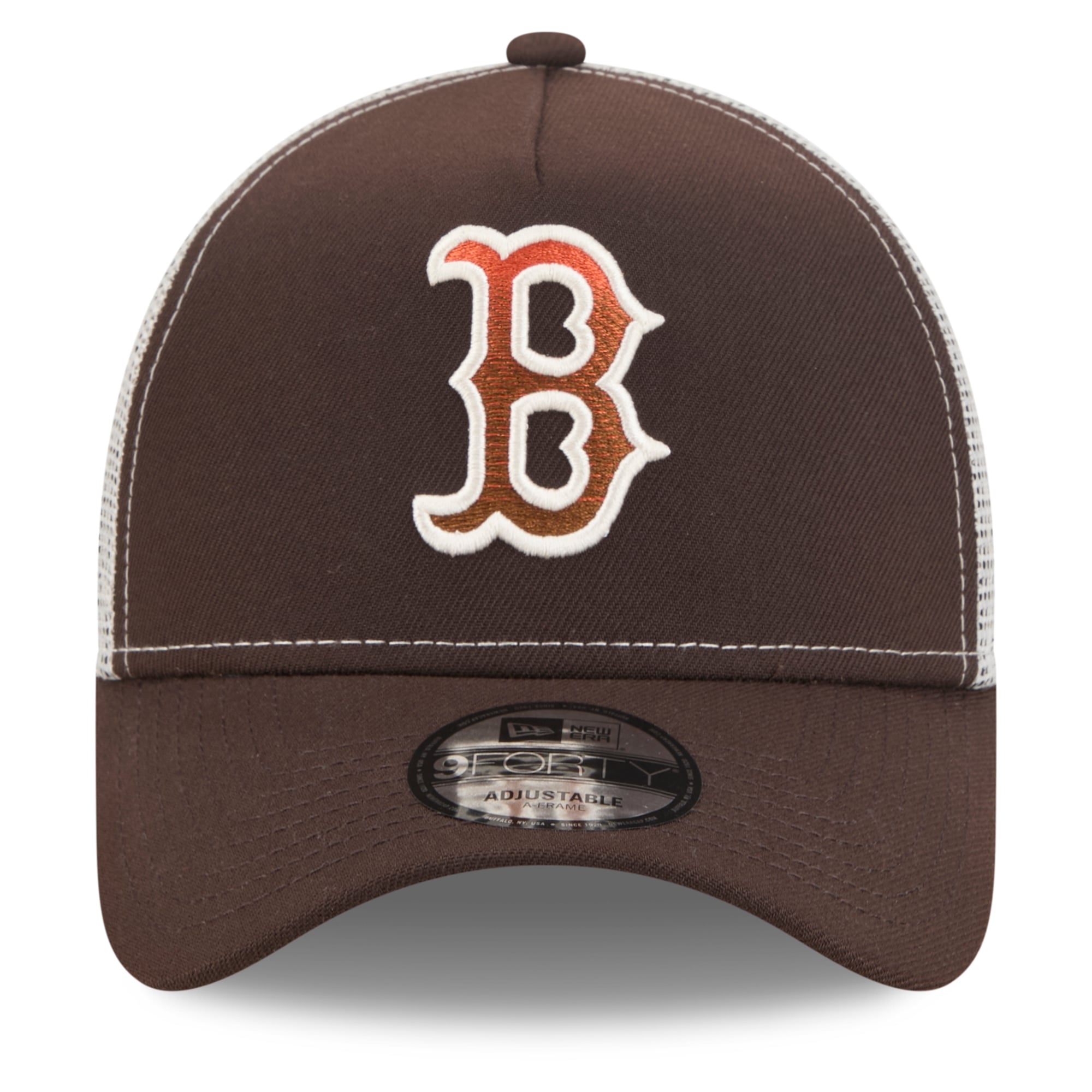 Casquette trucker ajustable New Era 9FORTY marron Boston Red Sox Pumpkin Spice pour homme