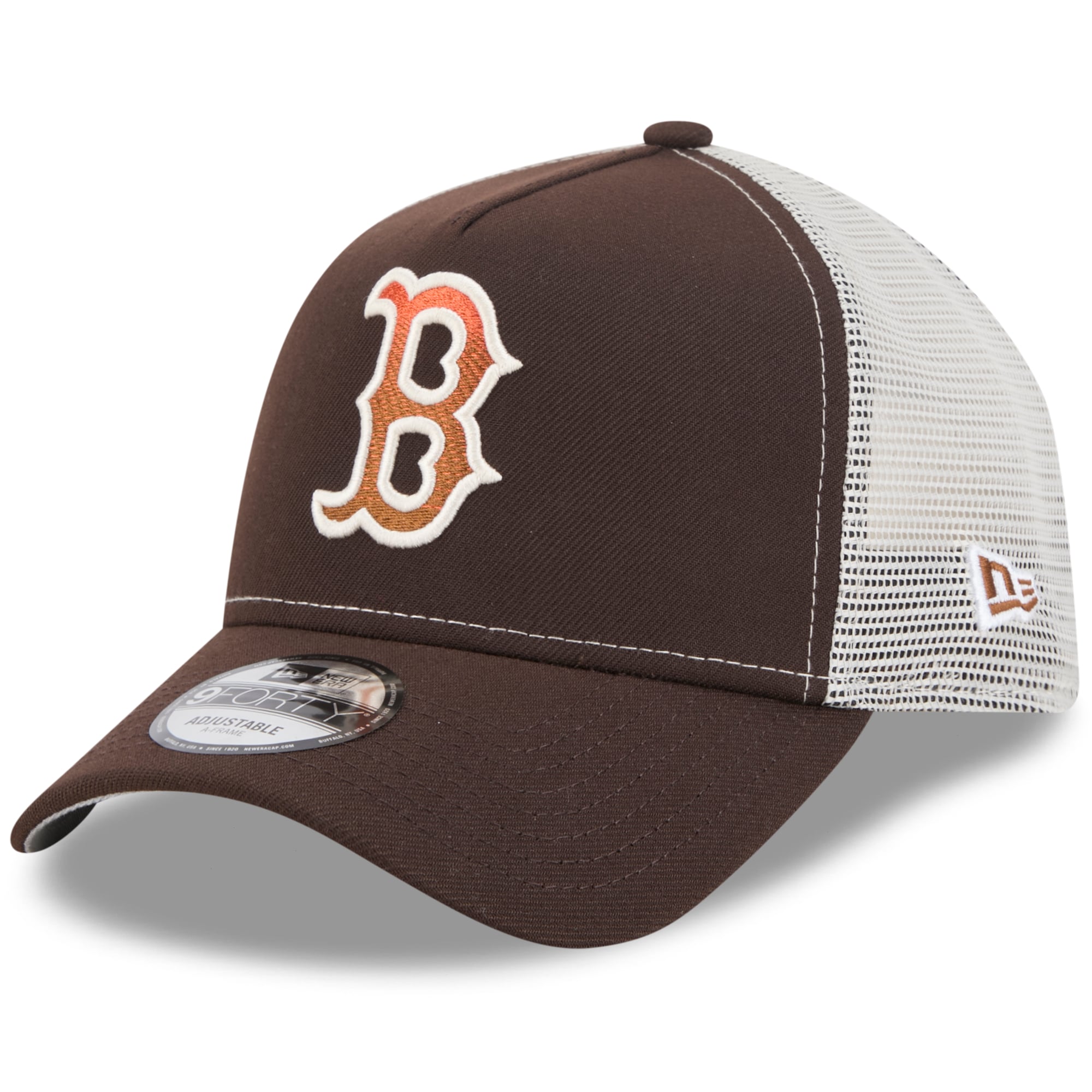 Casquette trucker ajustable New Era 9FORTY marron Boston Red Sox Pumpkin Spice pour homme