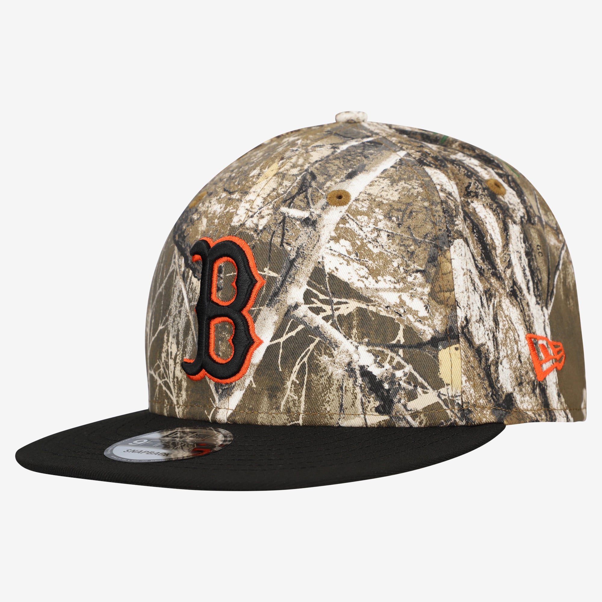 Casquette snapback New Era Camo Boston Red Sox Realtree Orange Pop 9FIFTY pour homme