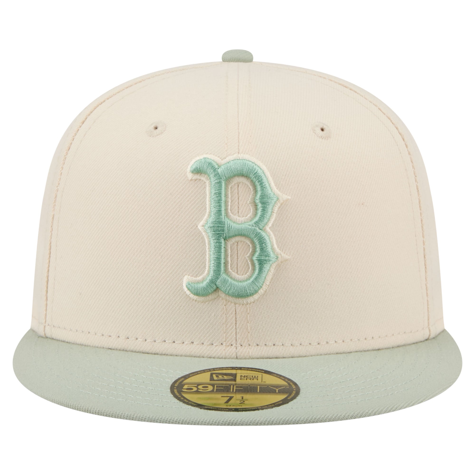 Casquette ajustée New Era 59FIFTY crème/verte Boston Red Sox pour homme