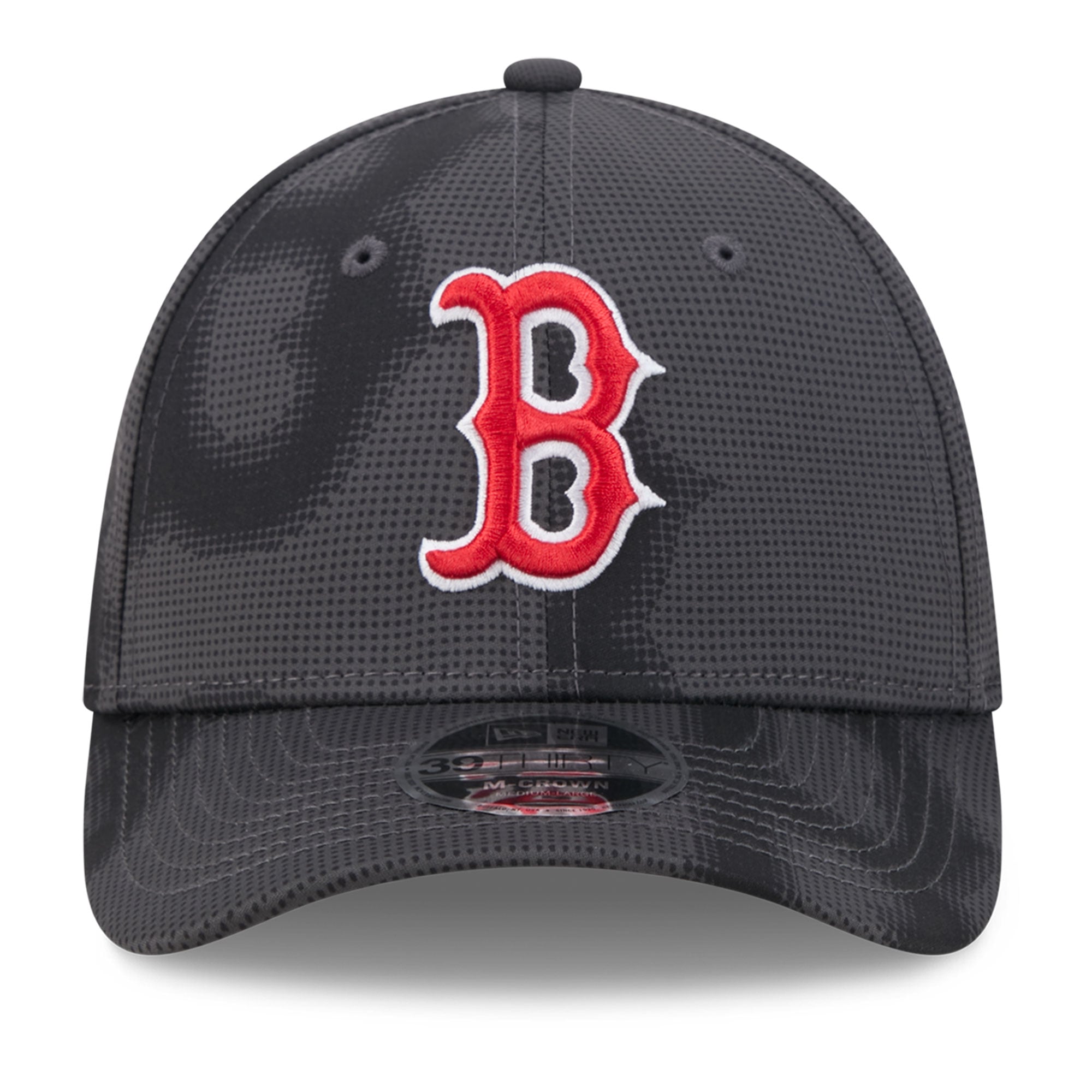 Men's New Era Gray Boston Red Sox Halftone 39THIRTY Flex Hat