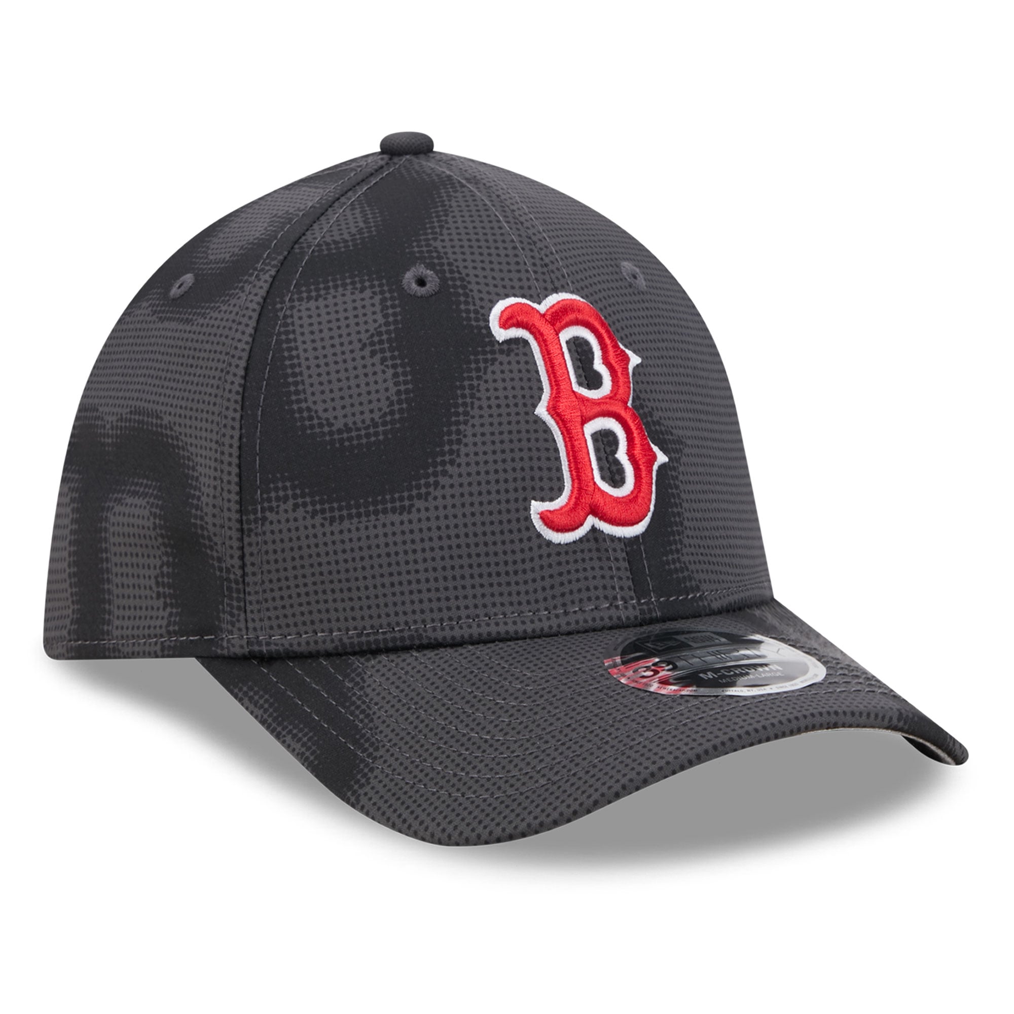 Men's New Era Gray Boston Red Sox Halftone 39THIRTY Flex Hat