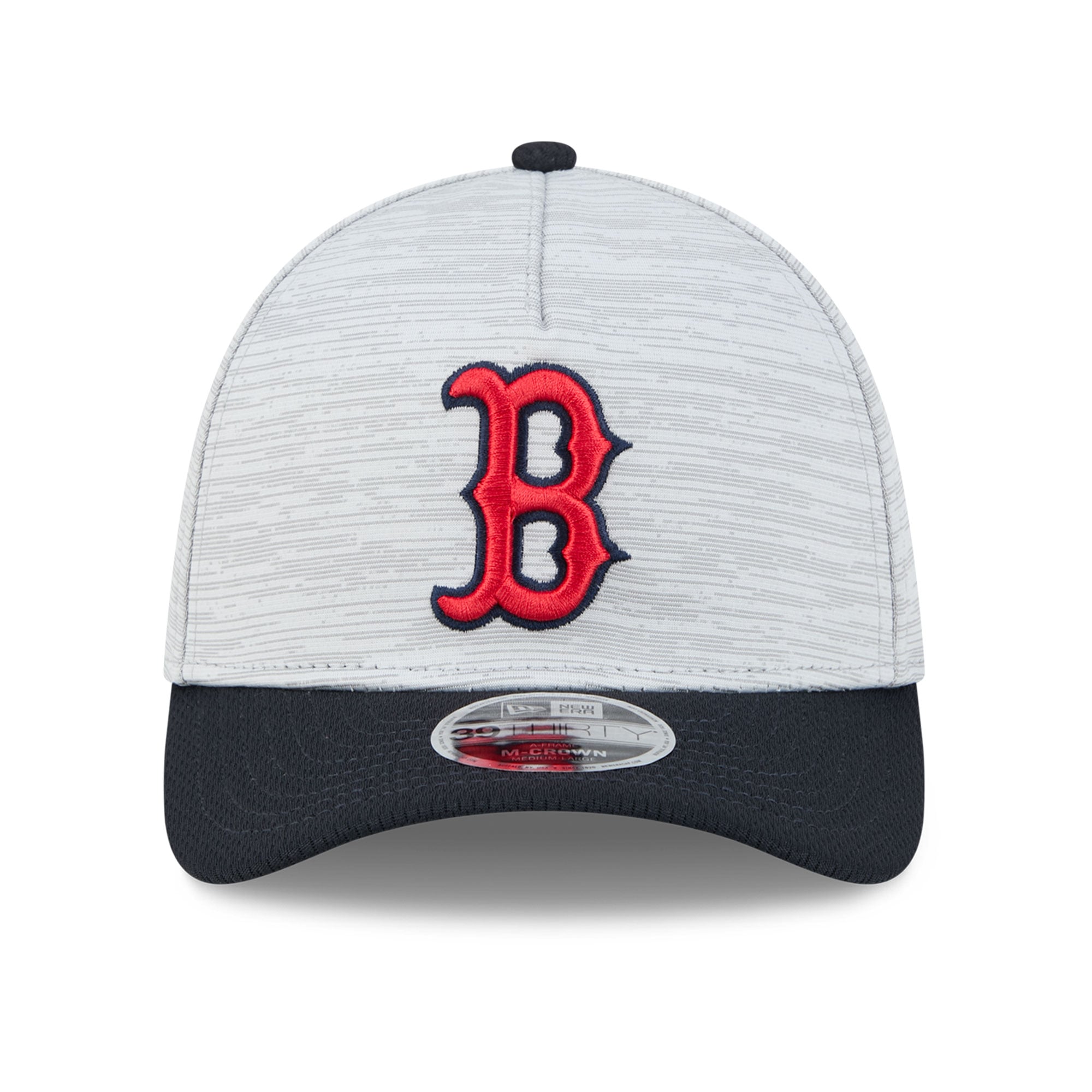 Casquette New Era Tech 39THIRTY Flex grise et marine Boston Red Sox pour homme