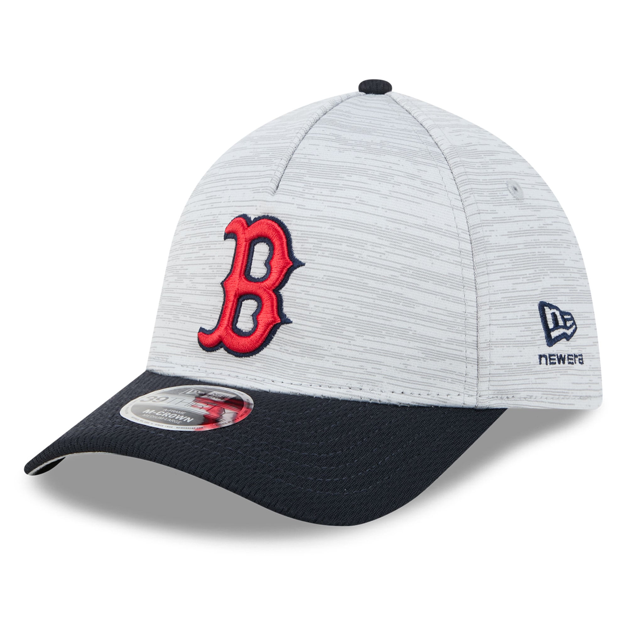 Casquette New Era Tech 39THIRTY Flex grise et marine Boston Red Sox pour homme
