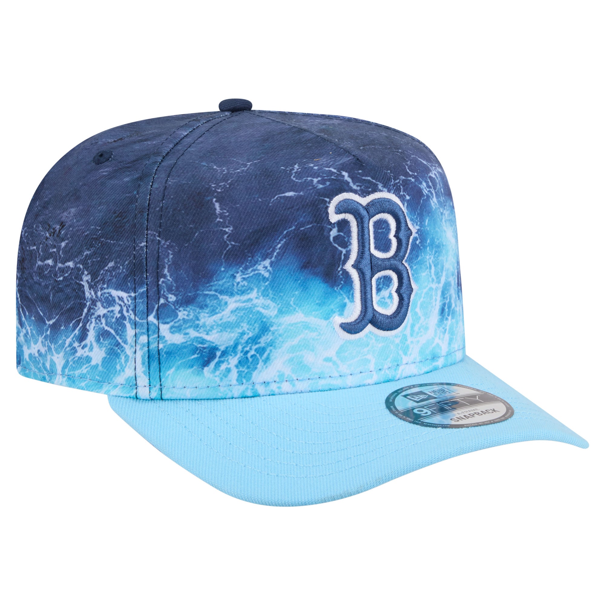 Casquette snapback New Era bleu clair Boston Red Sox Deep Water Pre-Curved 9FIFTY pour homme