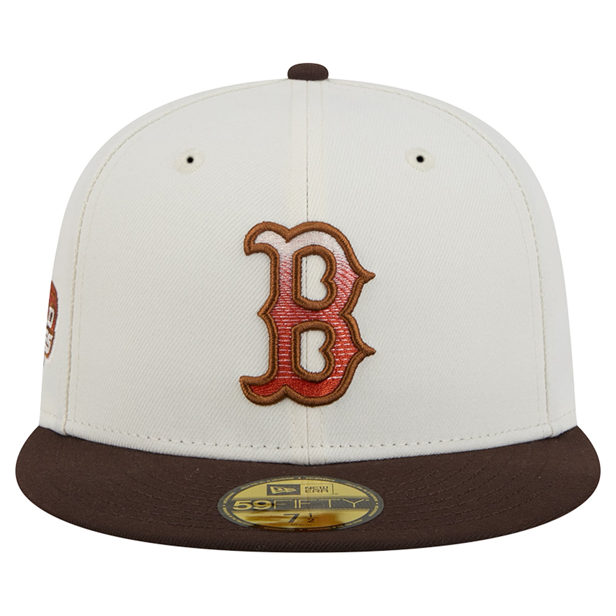 Men's New Era Natural/Brown Boston Red Sox Pumpkin Spice 59FIFTY Fitted Hat