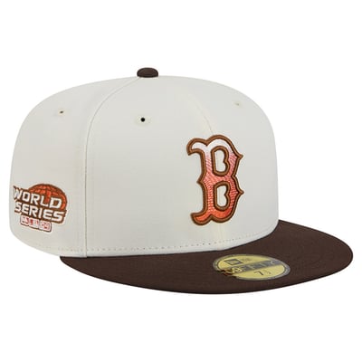 Boston Red Sox New Era Pumpkin Spice 59FIFTY Fitted Hat - Natural/Brown