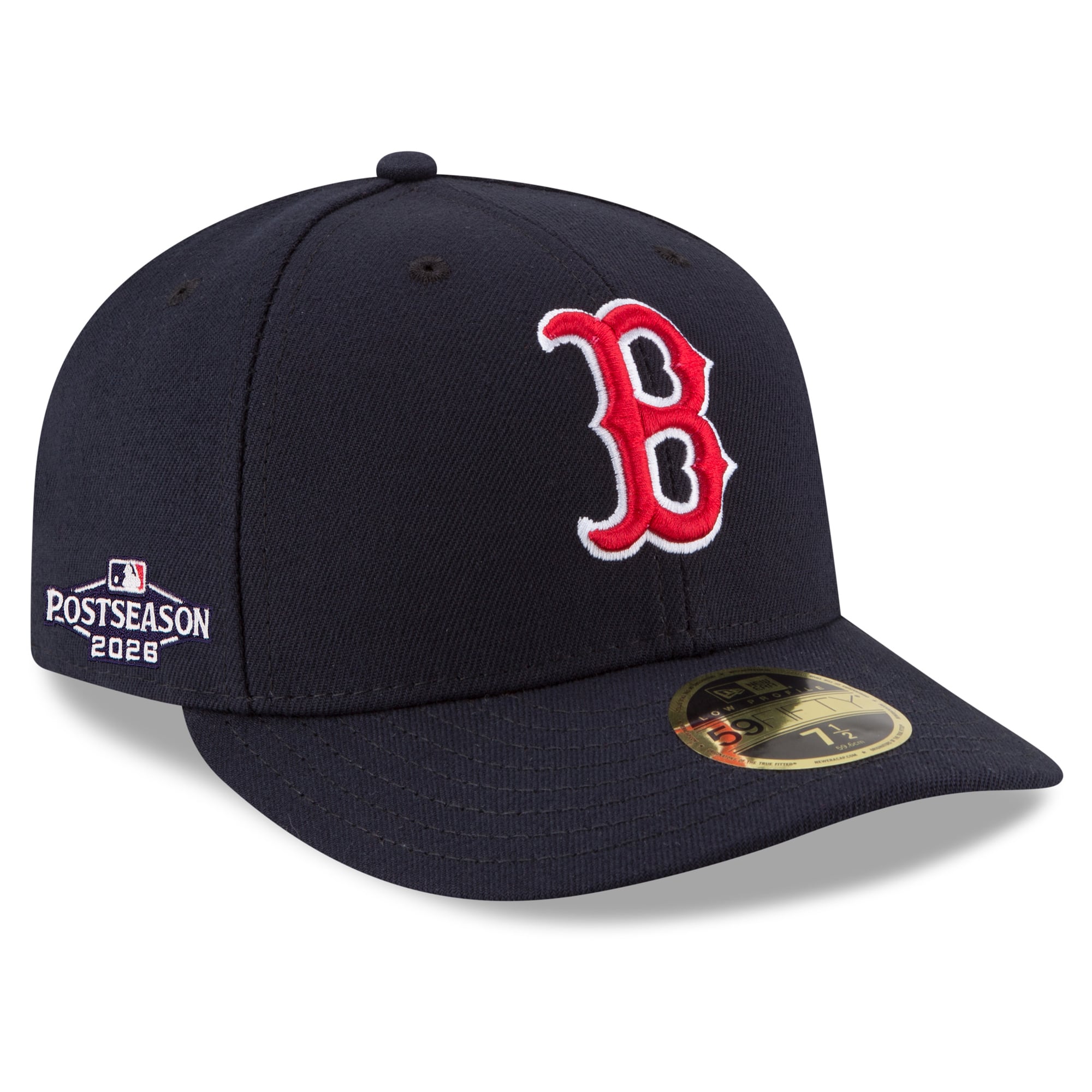Casquette ajustée New Era 59FIFTY pour homme, bleu marine, Boston Red Sox, 2026 MLB, écusson latéral, profil bas