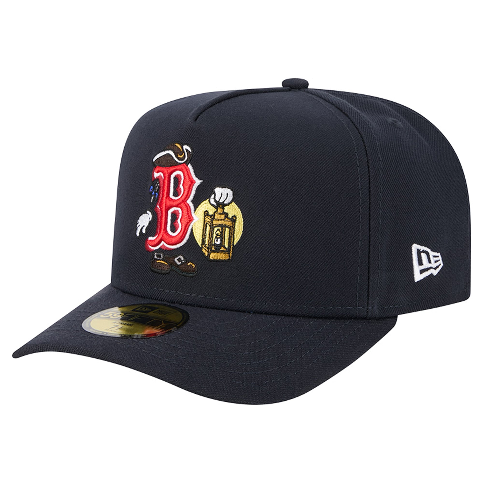 Men's New Era Navy Boston Red Sox Cartoon A-Frame 59FIFTY Fitted Hat