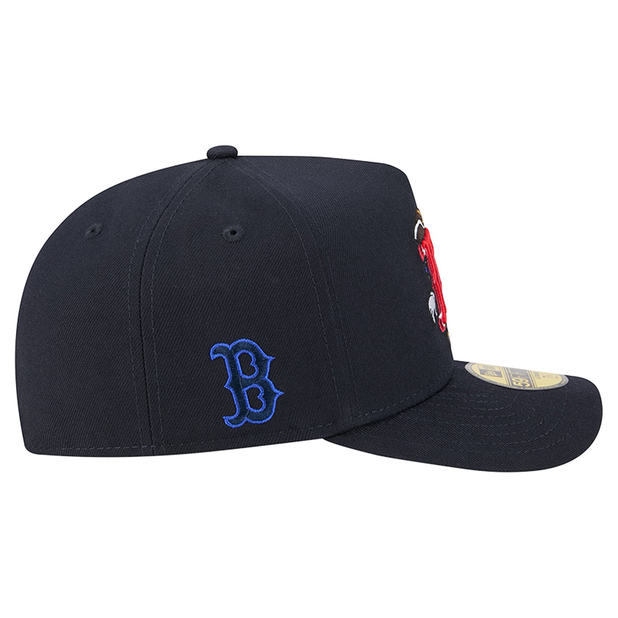 Men's New Era Navy Boston Red Sox Cartoon A-Frame 59FIFTY Fitted Hat