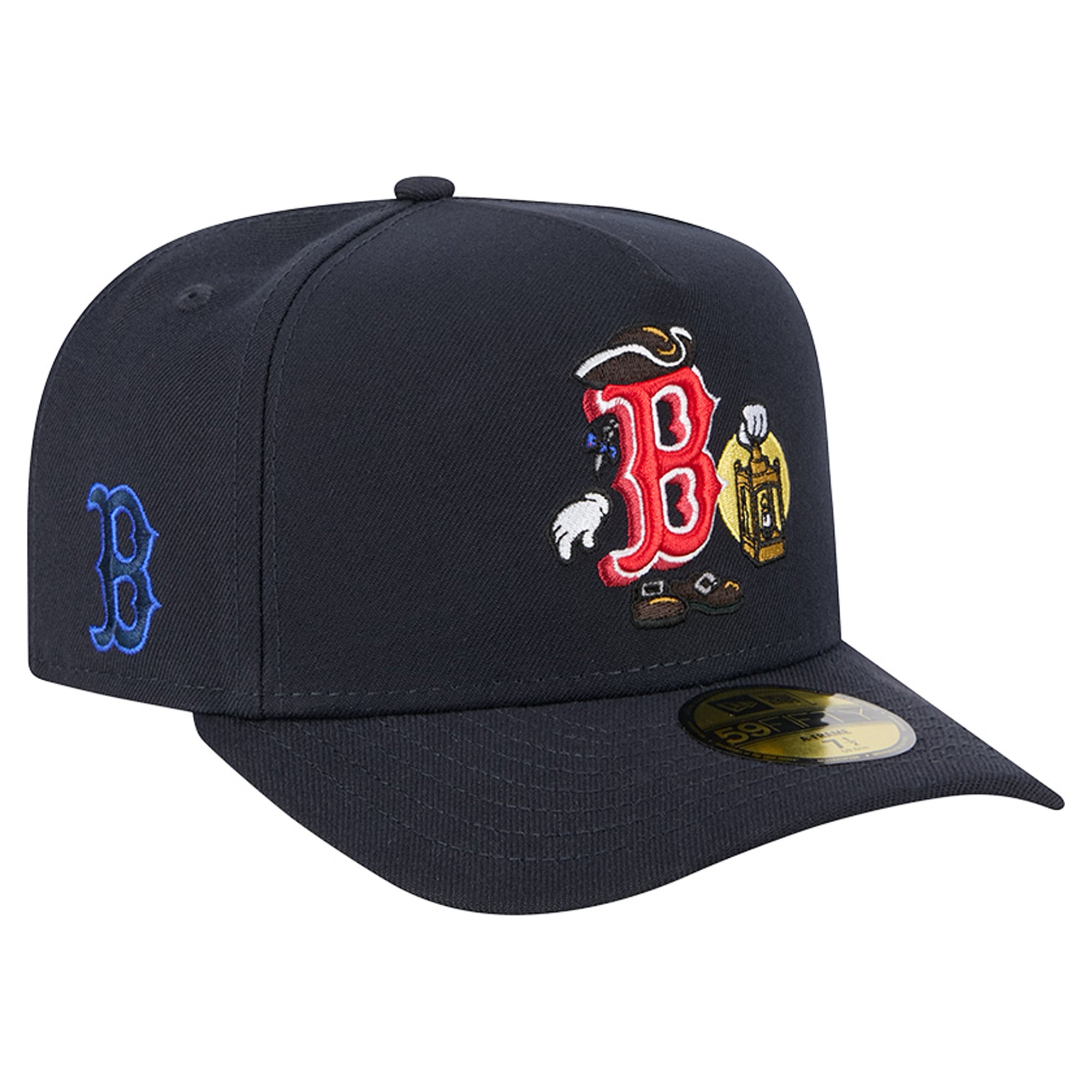 Men's New Era Navy Boston Red Sox Cartoon A-Frame 59FIFTY Fitted Hat