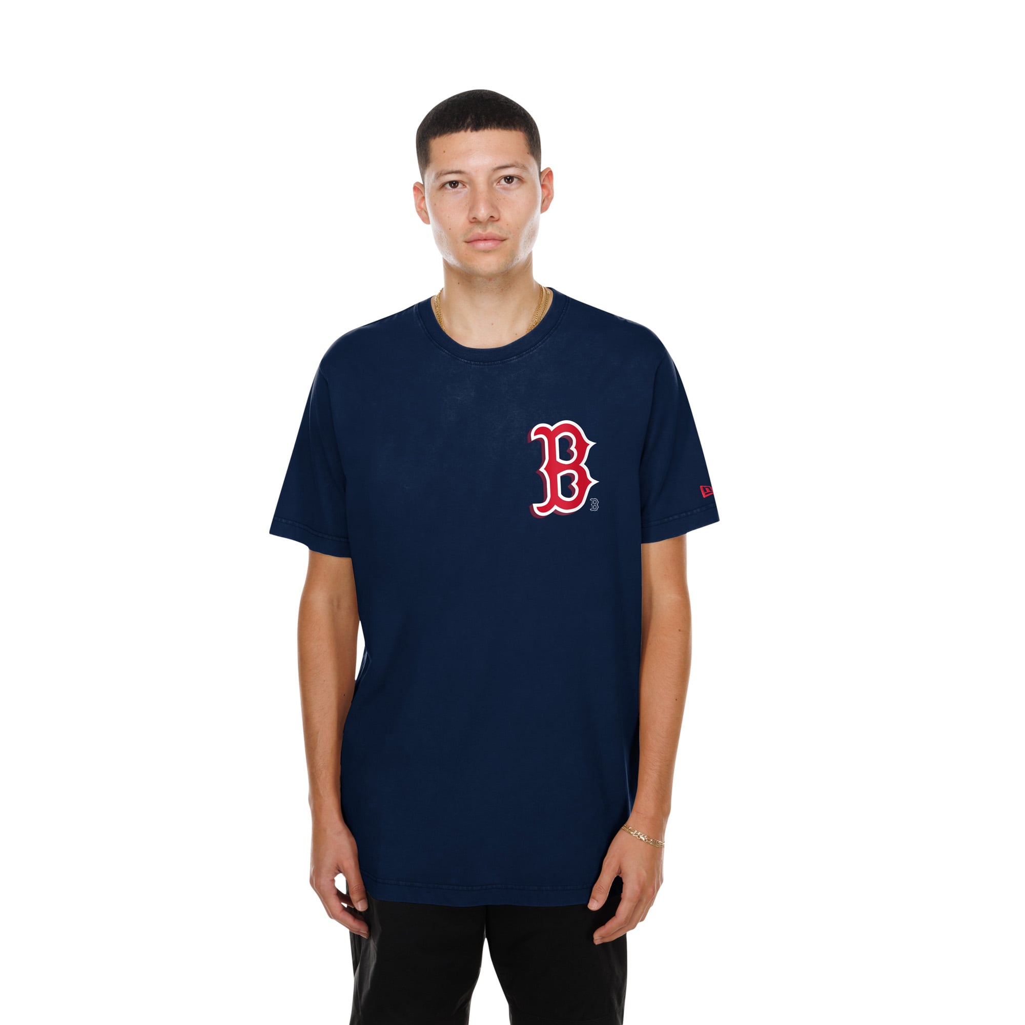 Men's New Era Navy Boston Red Sox Cartoon Logo T-Shirt